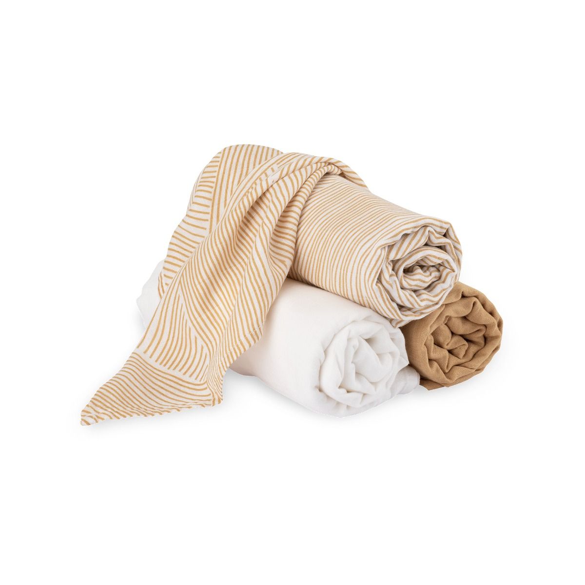 Little Bamboo Muslin Wraps 3pk - Marigold | Swaddle for Baby | modandtod.com