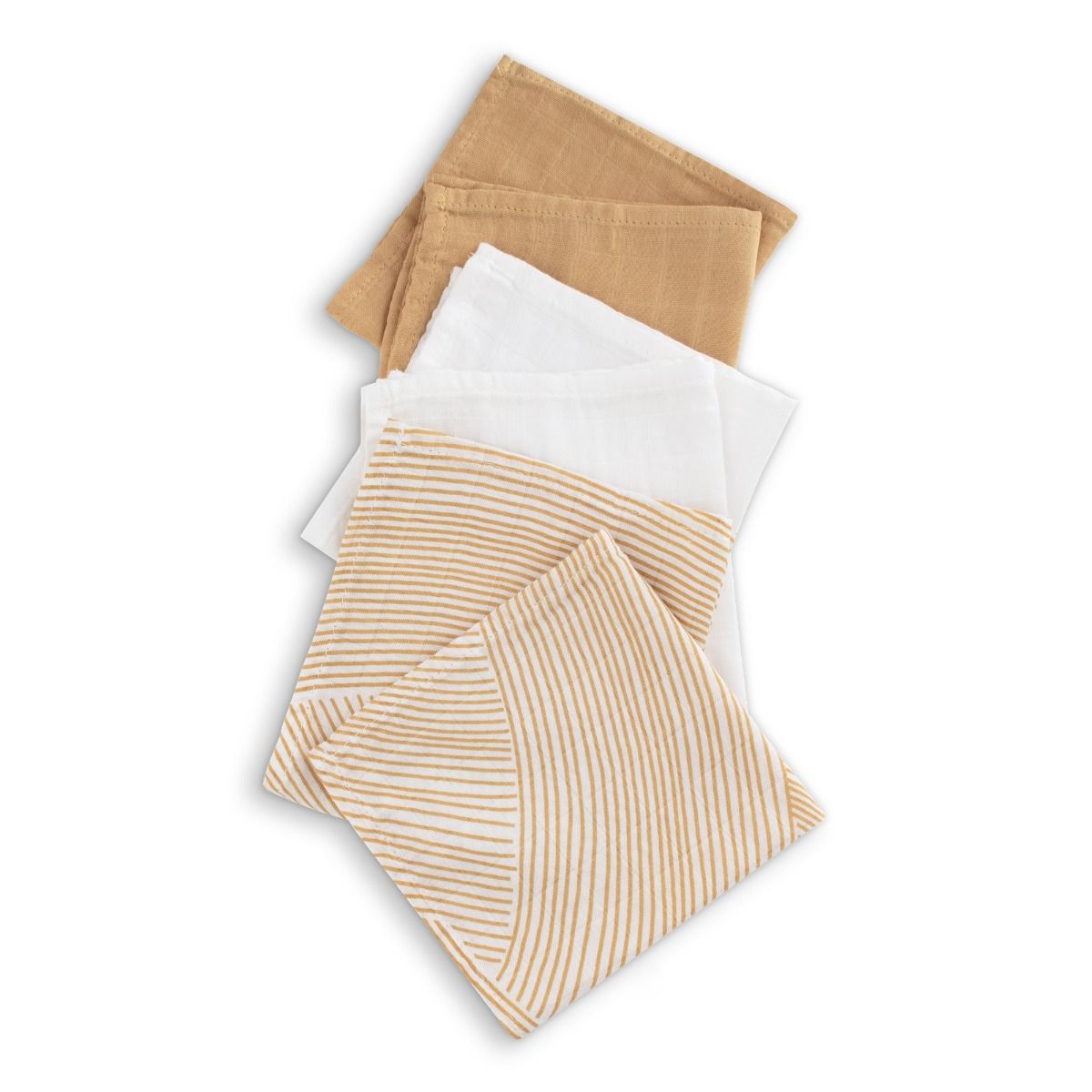 Little Bamboo Muslin Washers 6pk - Marigold | Baby Bath Wash Cloths | modandtod.com