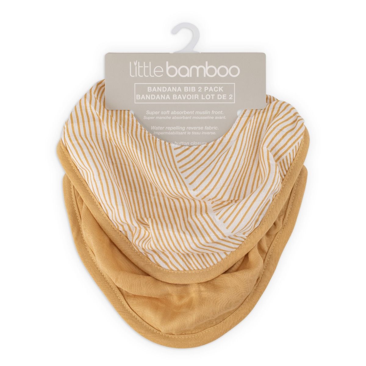 Little Bamboo Muslin Bib 2Pk - Marigold | Baby Bandana Bib 2 Pack | modandtod.com