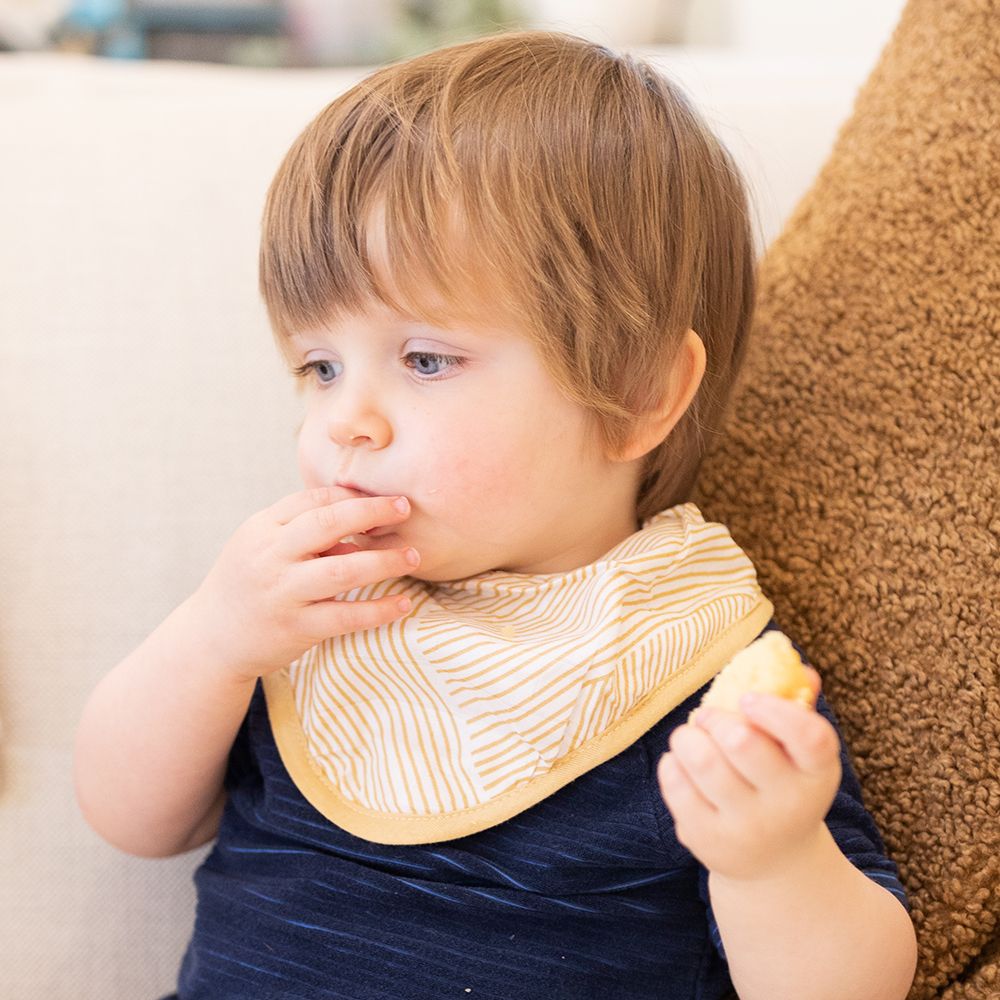 Little Bamboo Muslin Bib 2Pk - Marigold | Baby Bandana Bib 2 Pack | modandtod.com