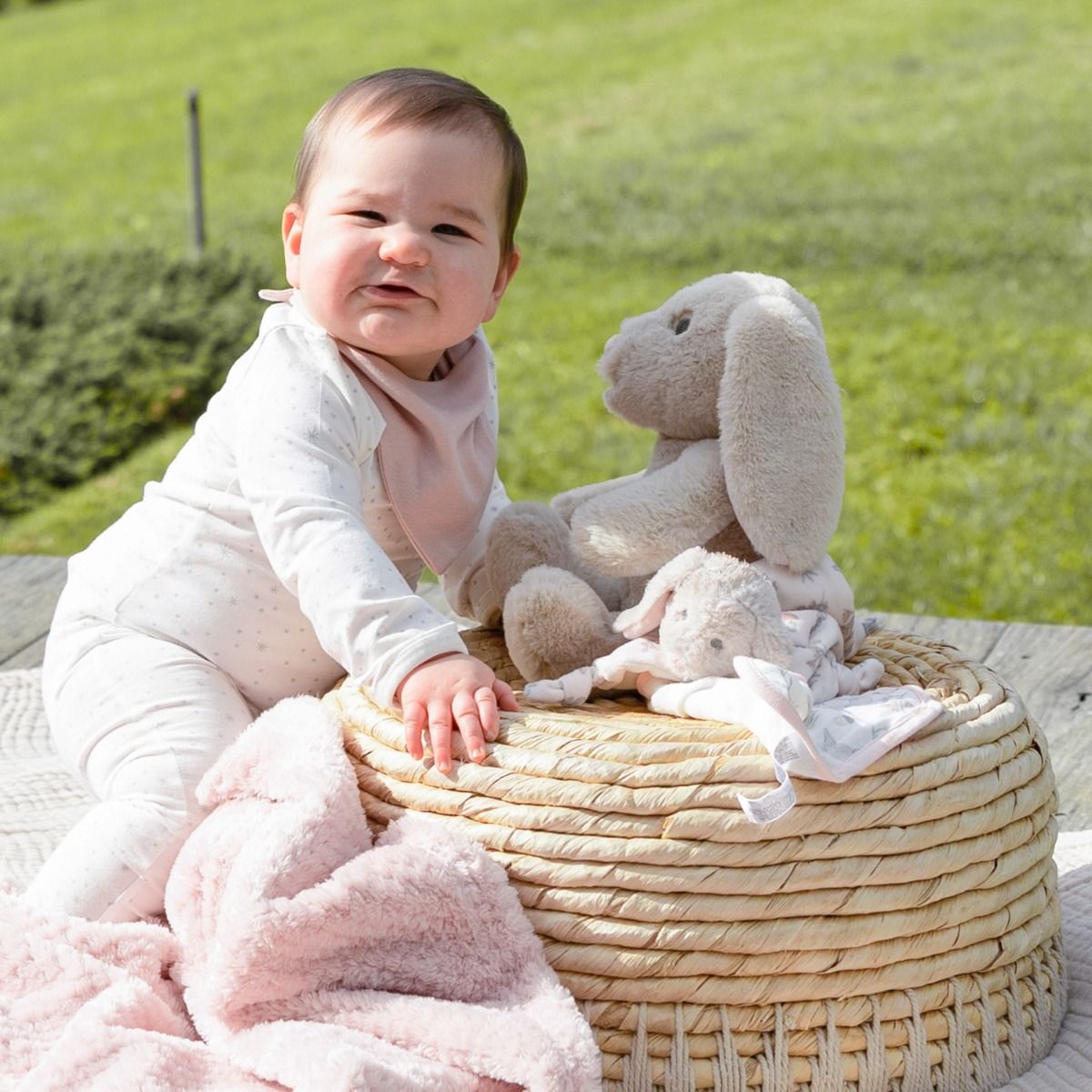 The Little Linen Company Boxed Gift Set - Harvest Bunny | Baby Plush Blanket, Cuddly Plush Toy, 6 Knitted Terry Washers, Muslin Wrap | modandtod.com