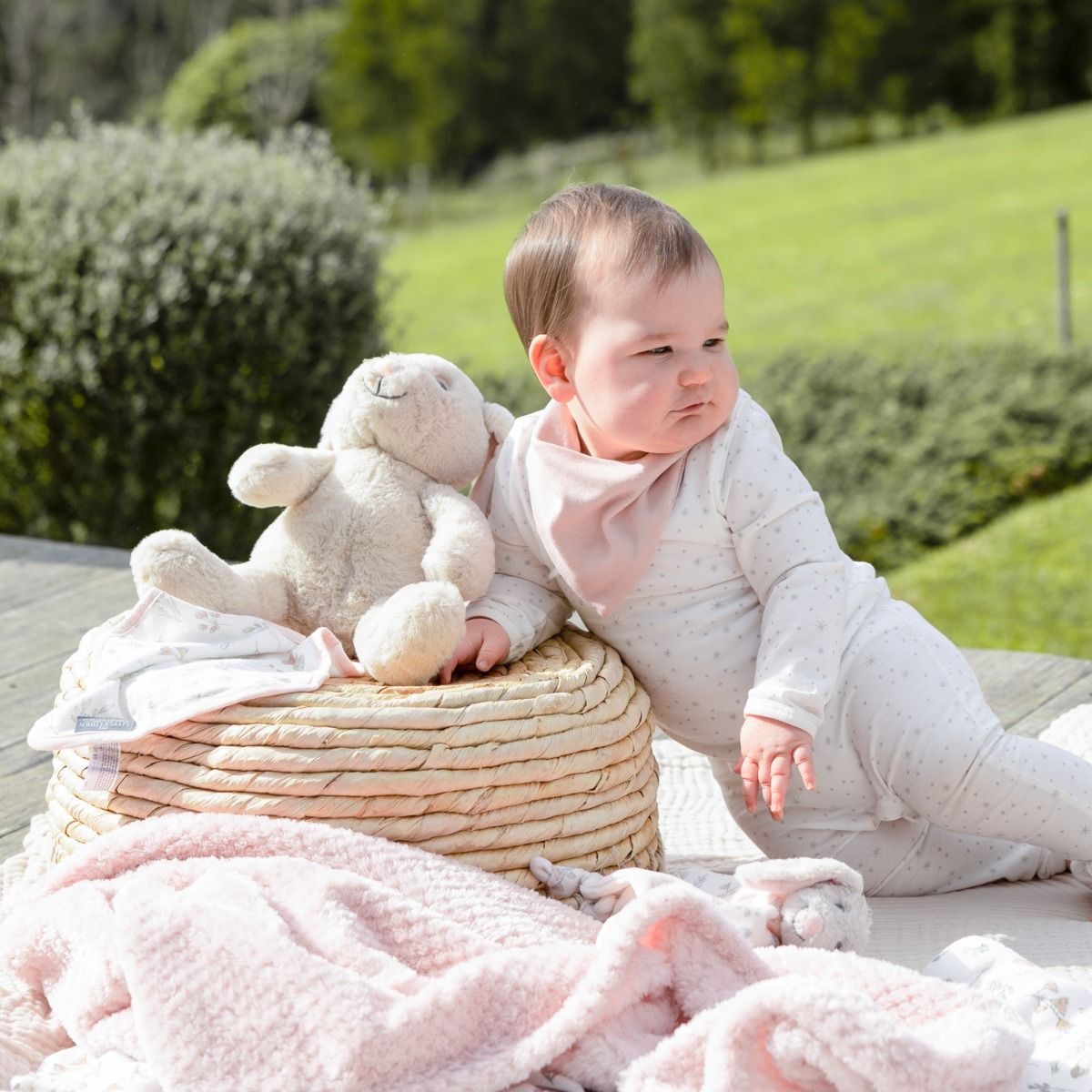 The Little Linen Company Boxed Gift Set - Harvest Bunny | Baby Plush Blanket, Cuddly Plush Toy, 6 Knitted Terry Washers, Muslin Wrap | modandtod.com