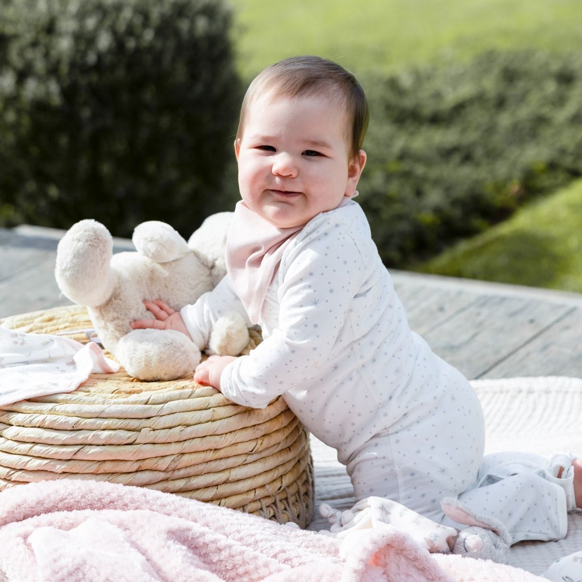 The Little Linen Company Boxed Gift Set - Harvest Bunny | Baby Plush Blanket, Cuddly Plush Toy, 6 Knitted Terry Washers, Muslin Wrap | modandtod.com