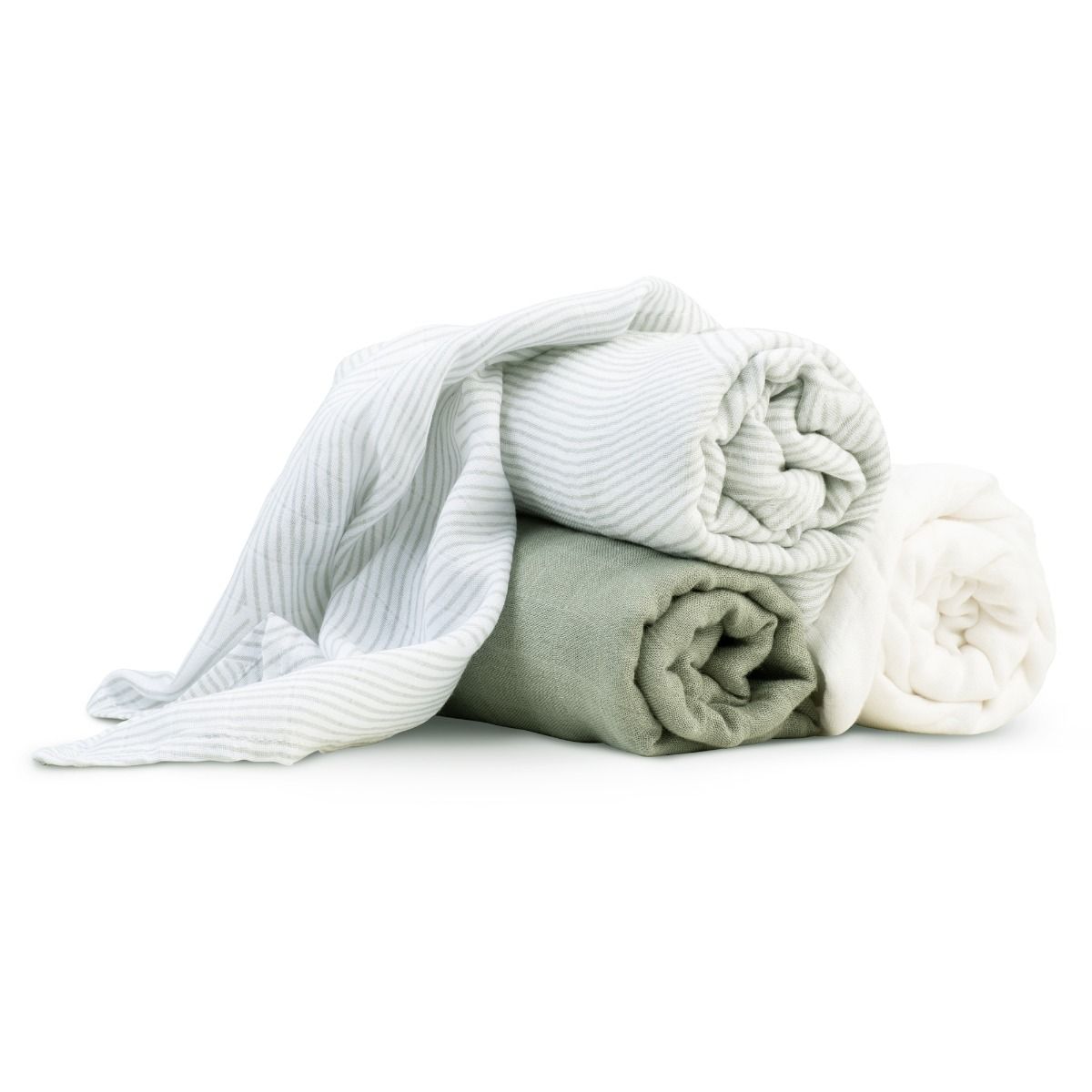 Little Bamboo Muslin Wraps 3pk - Bayleaf | Swaddle for Baby | modandtod.com
