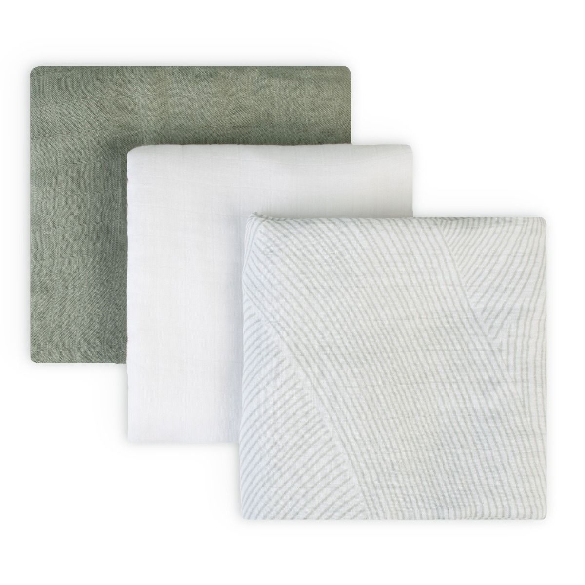 Little Bamboo Muslin Wraps 3pk - Bayleaf | Swaddle for Baby | modandtod.com
