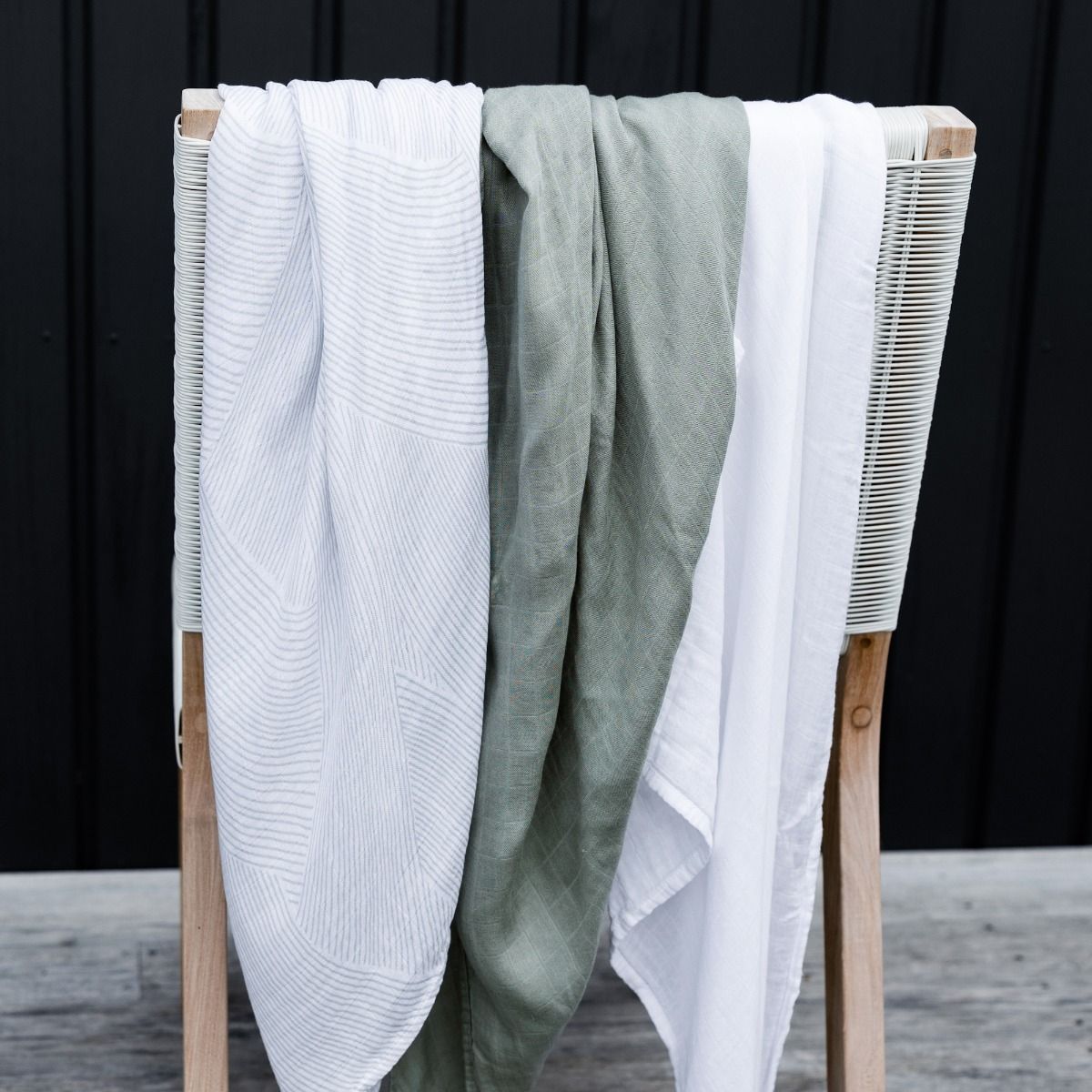 Little Bamboo Muslin Wraps 3pk - Bayleaf | Swaddle for Baby | modandtod.com