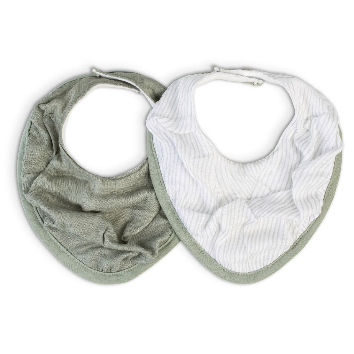 Little Bamboo Muslin Bib 2Pk - Bayleaf | Baby Bandana Bib 2 Pack | modandtod.com