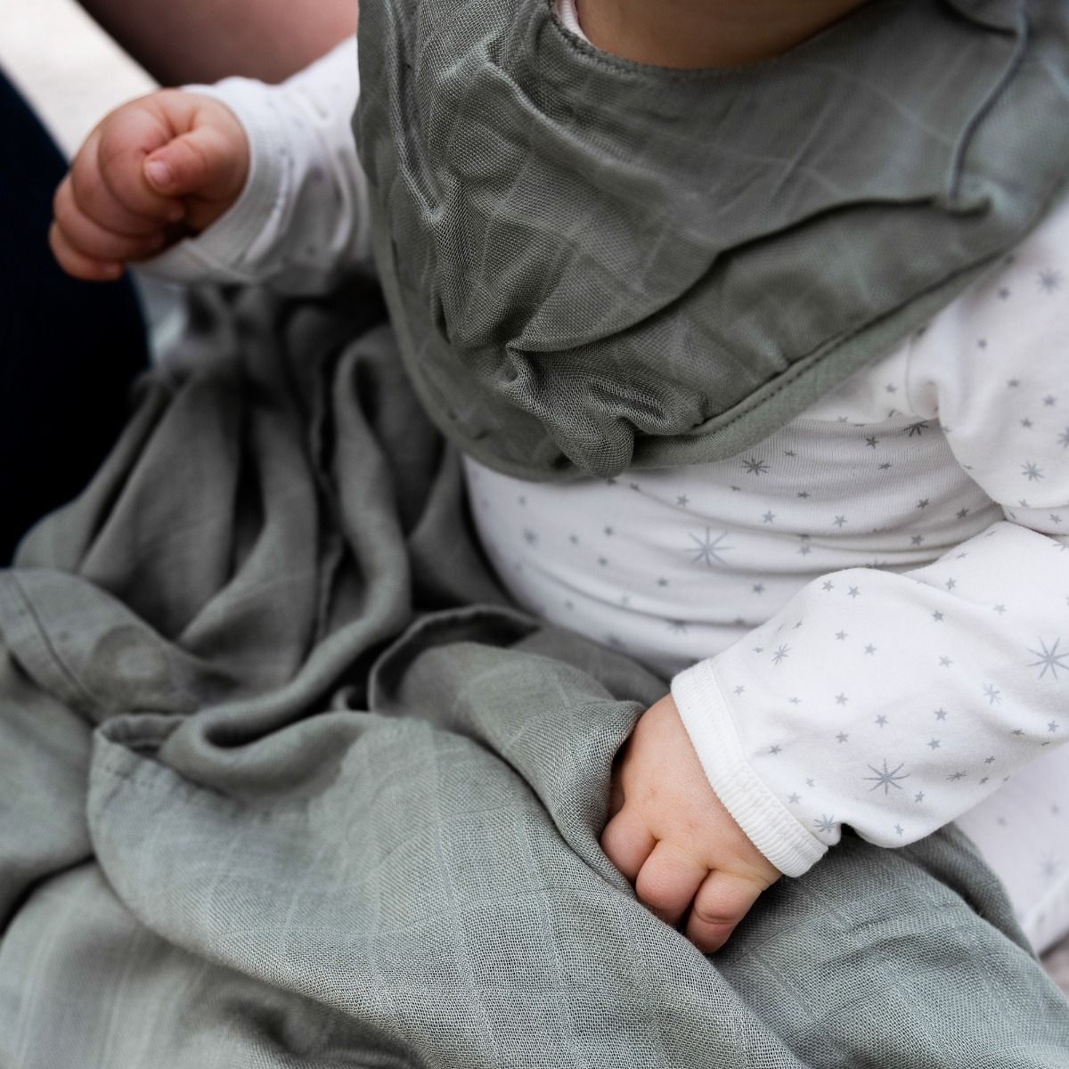 Little Bamboo Muslin Bib 2Pk - Bayleaf | Baby Bandana Bib 2 Pack | modandtod.com