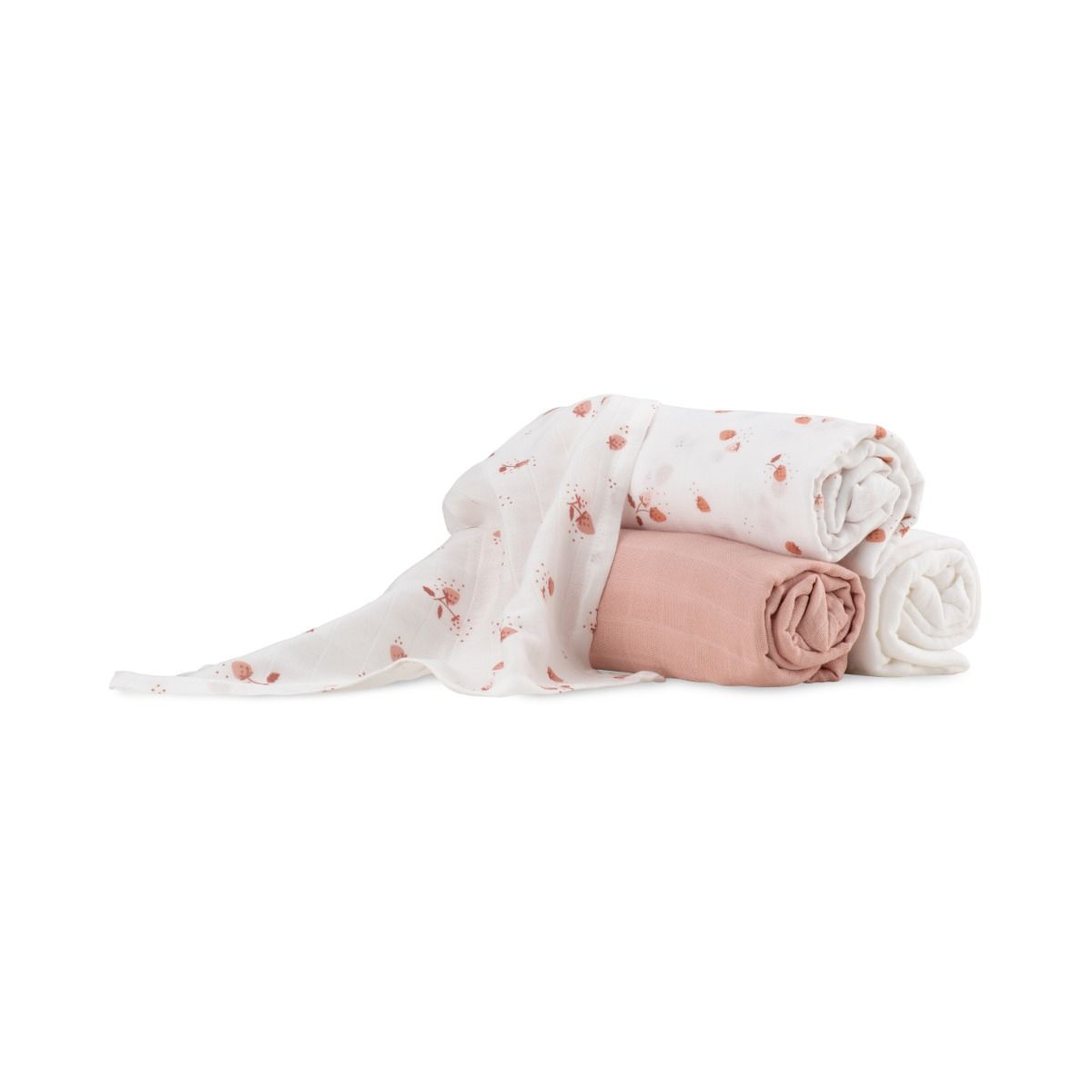 Little Bamboo Muslin Wraps 3pk - Dusty Rose | Swaddle for Baby | modandtod.com