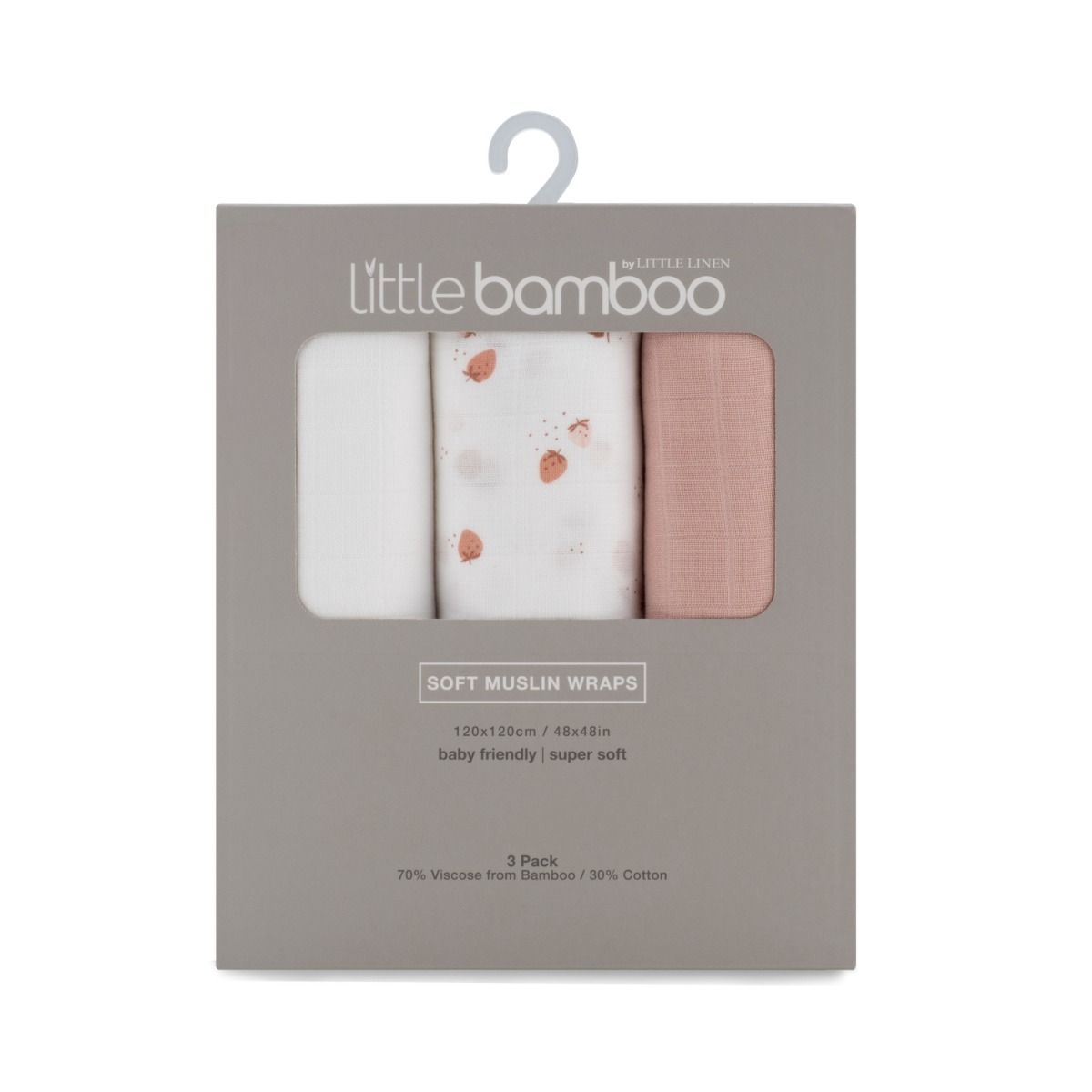 Little Bamboo Muslin Wraps 3pk - Dusty Rose | Swaddle for Baby | modandtod.com