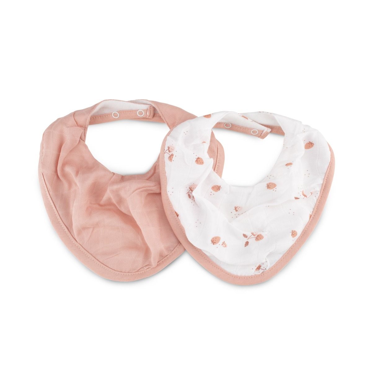 Little Bamboo Muslin Bib 2Pk - Dusty Rose | Baby Bandana Bib | modandtod.com