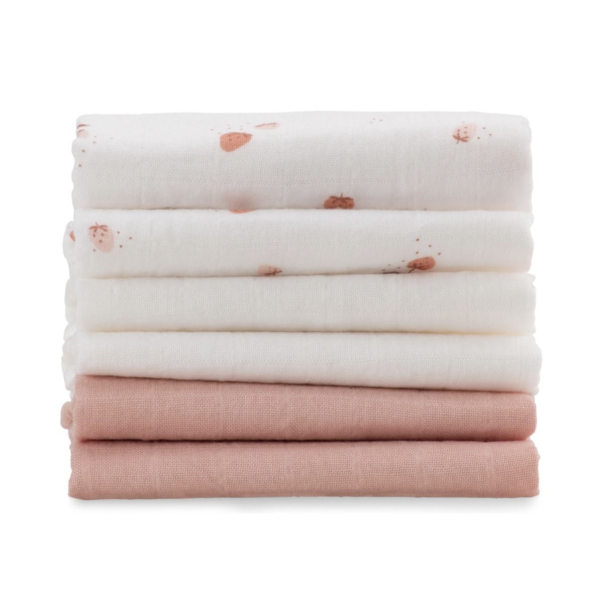 Little Bamboo Muslin Washers 6pk - Dusty Rose | Baby Bath Wash Cloth | modandtod.com