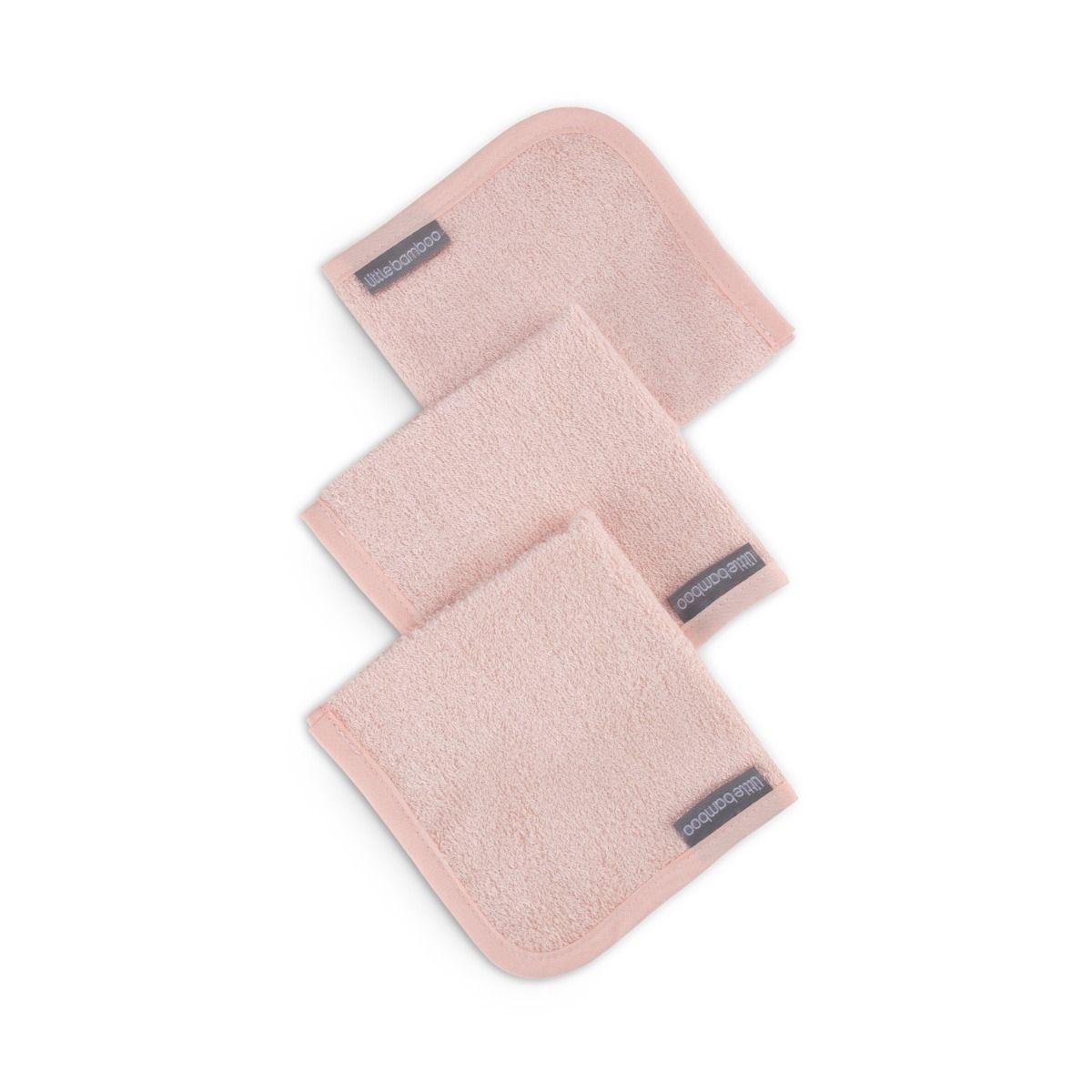 Towelling Baby Face Washer 3 Pack | Dusty Rose | Baby Bath Wash Cloth | modandtod.com