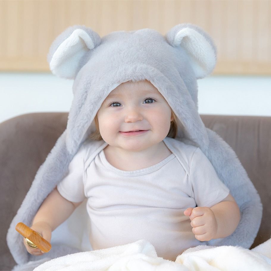 Little Linen Plush Hooded Towel - Harvest Bunny | modandtod.com