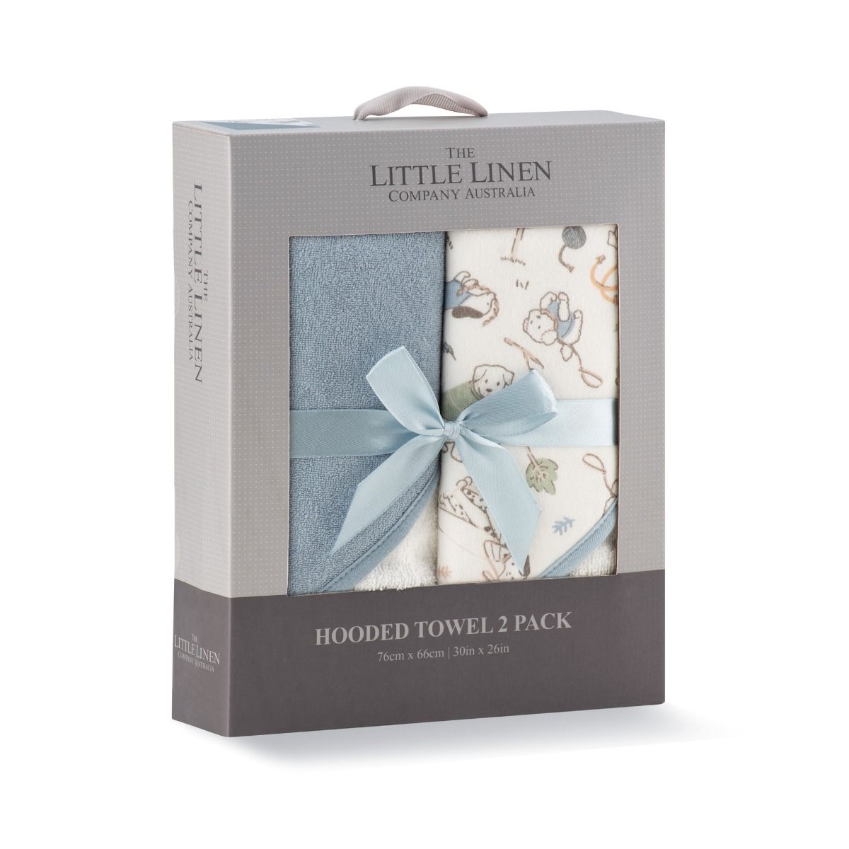 The Little Linen Company Baby Hooded Towel 2 Pack - Barklife Dog for baby bath time