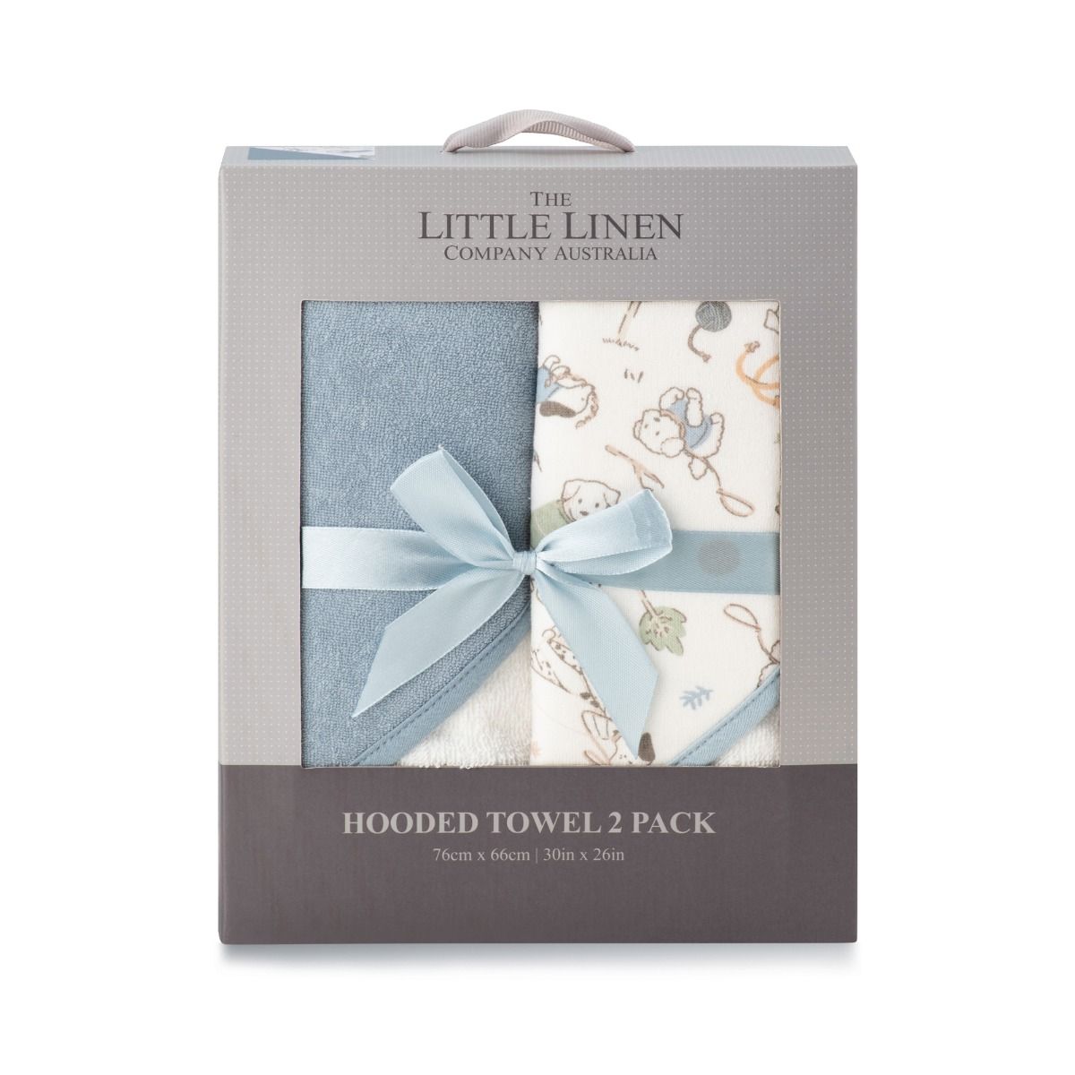The Little Linen Company Baby Hooded Towel 2 Pack - Barklife Dog for baby bath time
