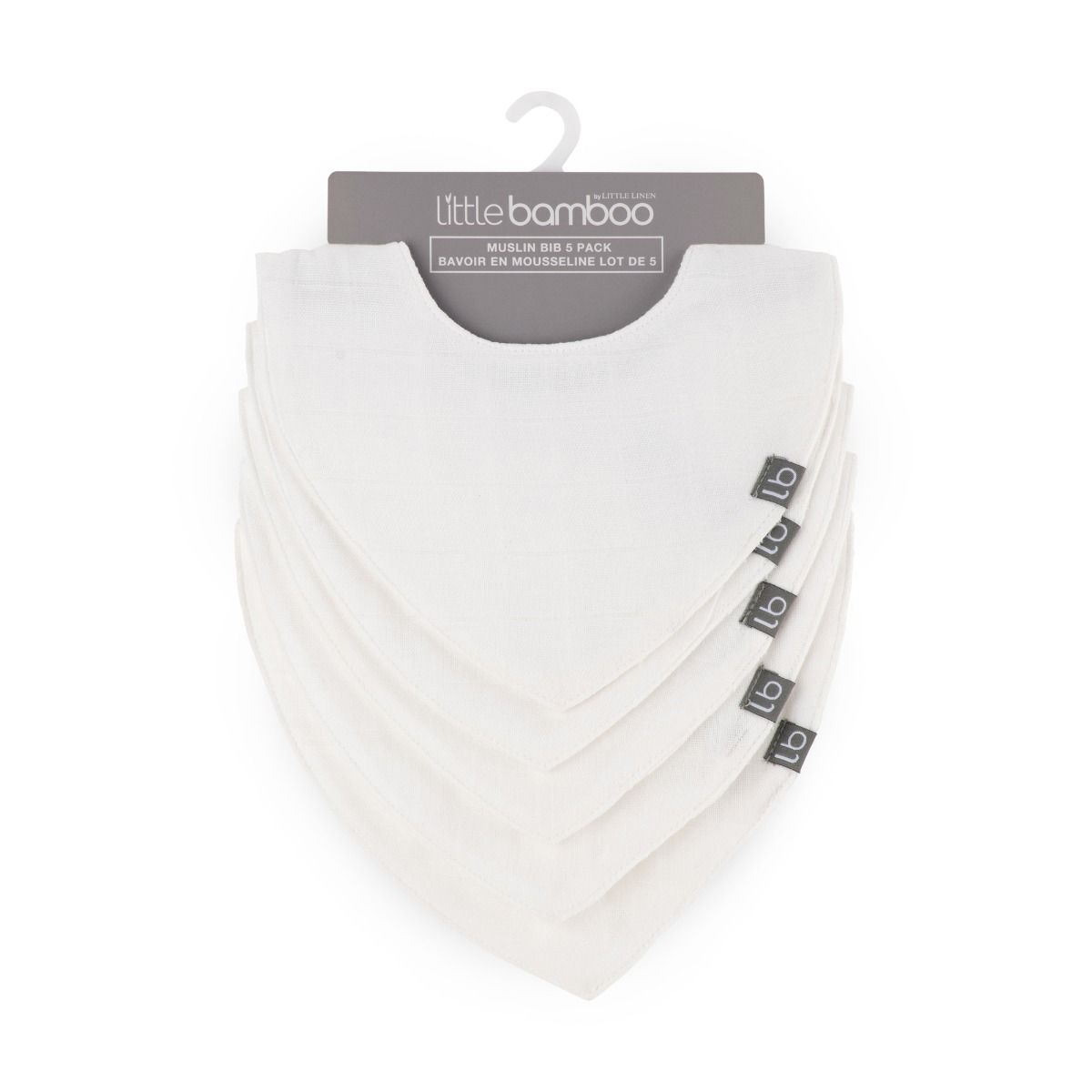 Little Bamboo Muslin Bib 5pk - Natural, Jersey Bib for Baby | modandtod.com