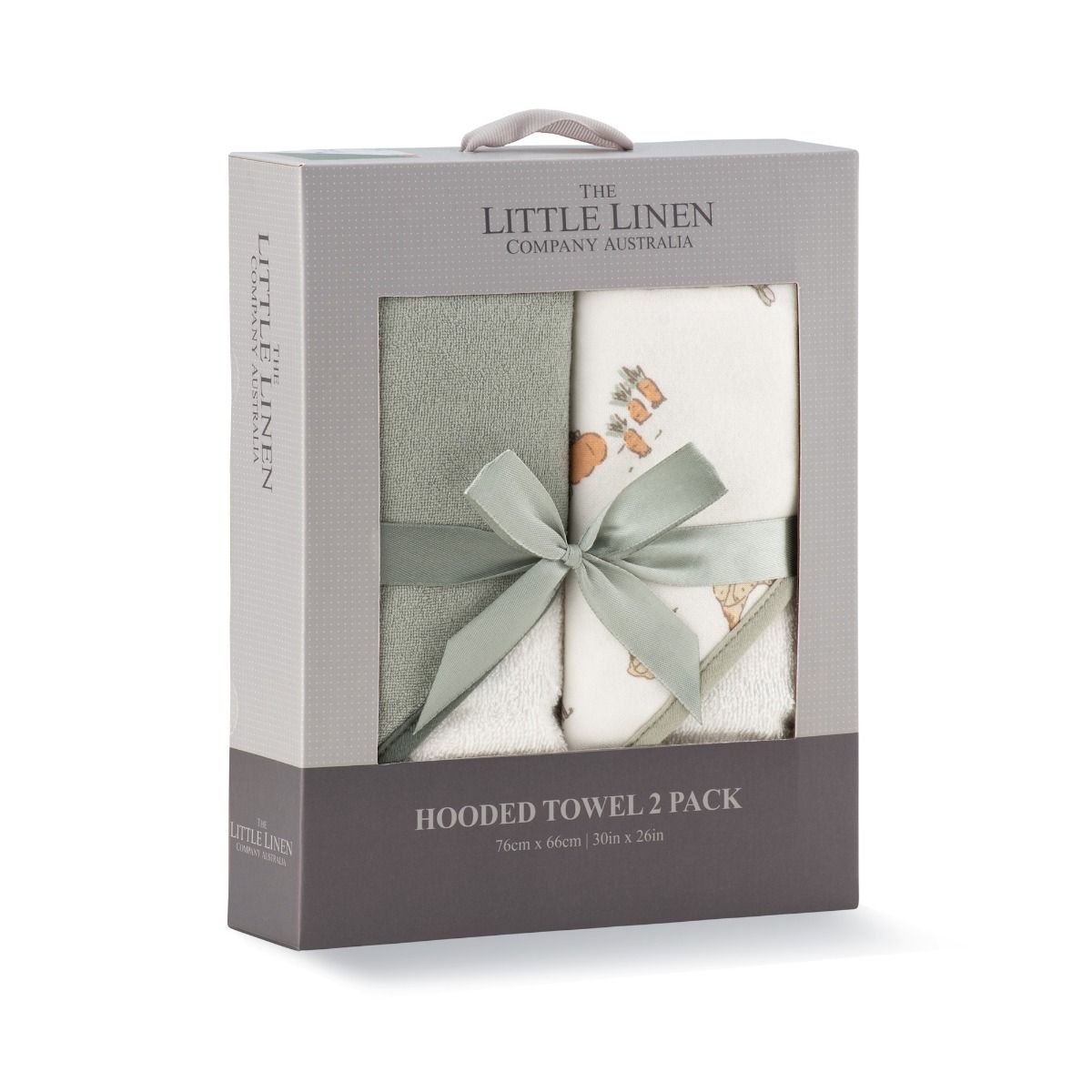The Little Linen Company Australia Baby Hooded Towel 2 Pack - Farmyard Lamb for baby bathtime. MOD & TOD