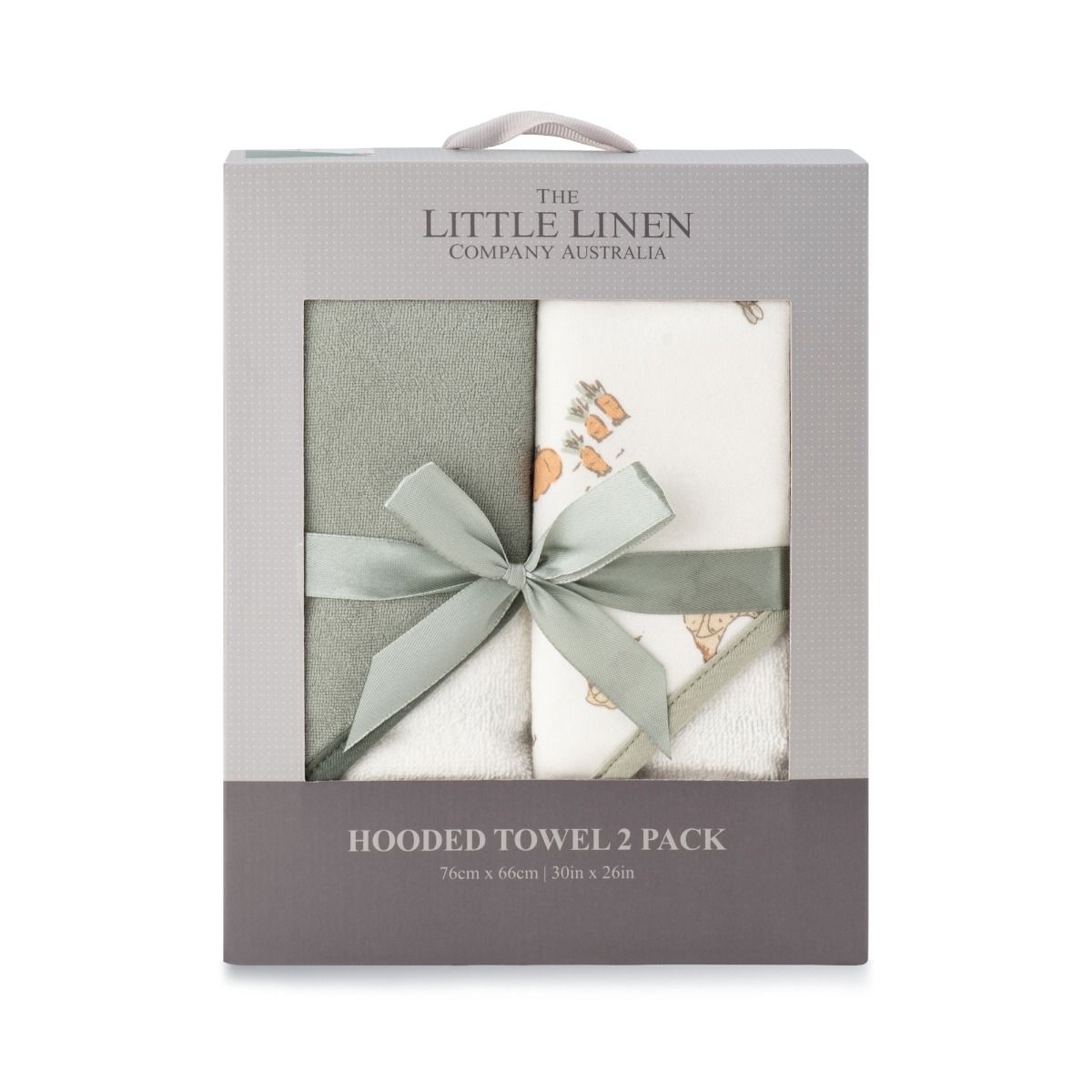 The Little Linen Company Australia Baby Hooded Towel 2 Pack - Farmyard Lamb for baby bathtime. MOD & TOD