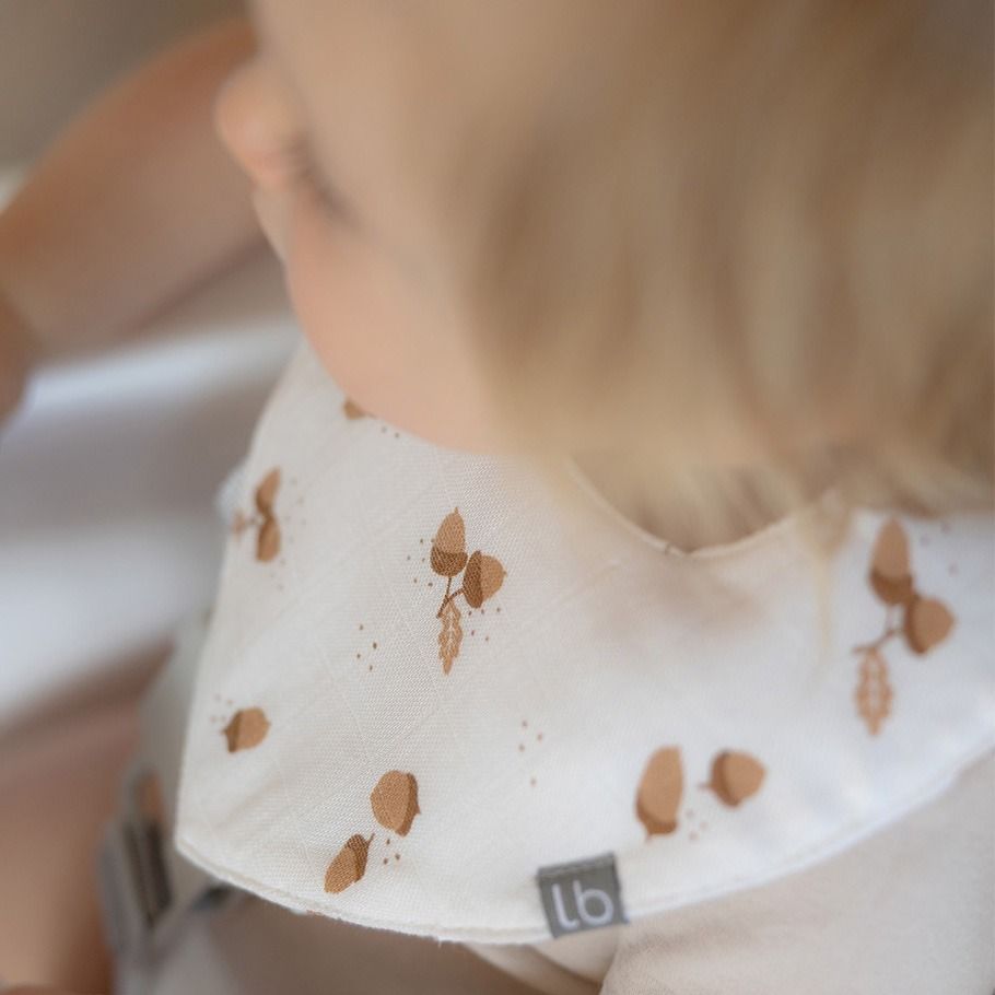 Little Bamboo Muslin Bib 5pk - Iced Coffee, Jersey Bib for Baby | modandtod.com