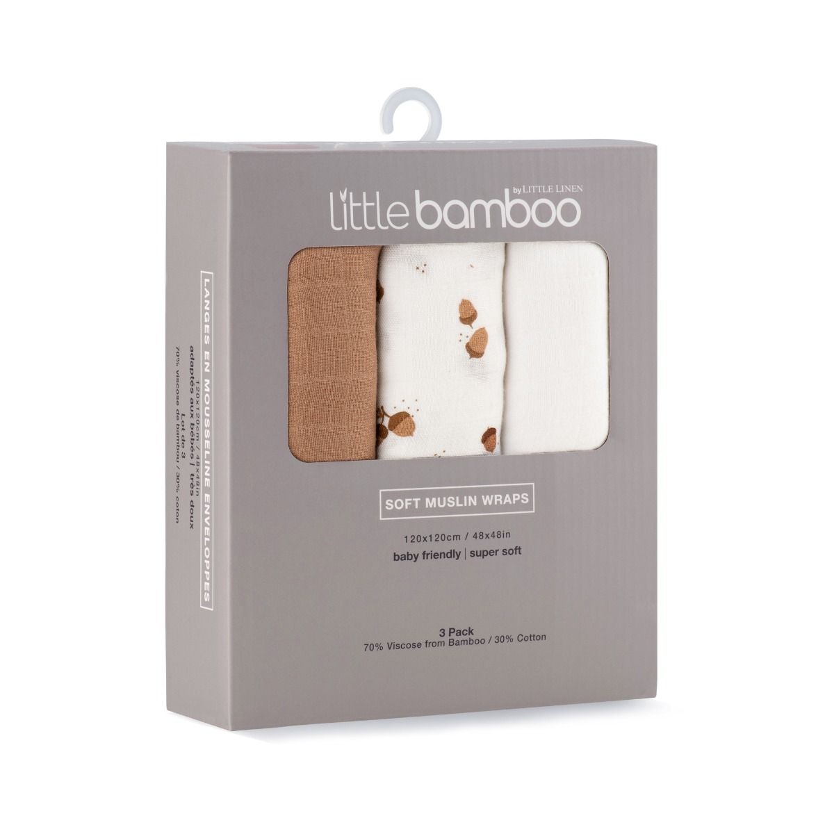 Little Bamboo Muslin Wraps 3pk - Whisper | Swaddle for Baby | modandtod.com