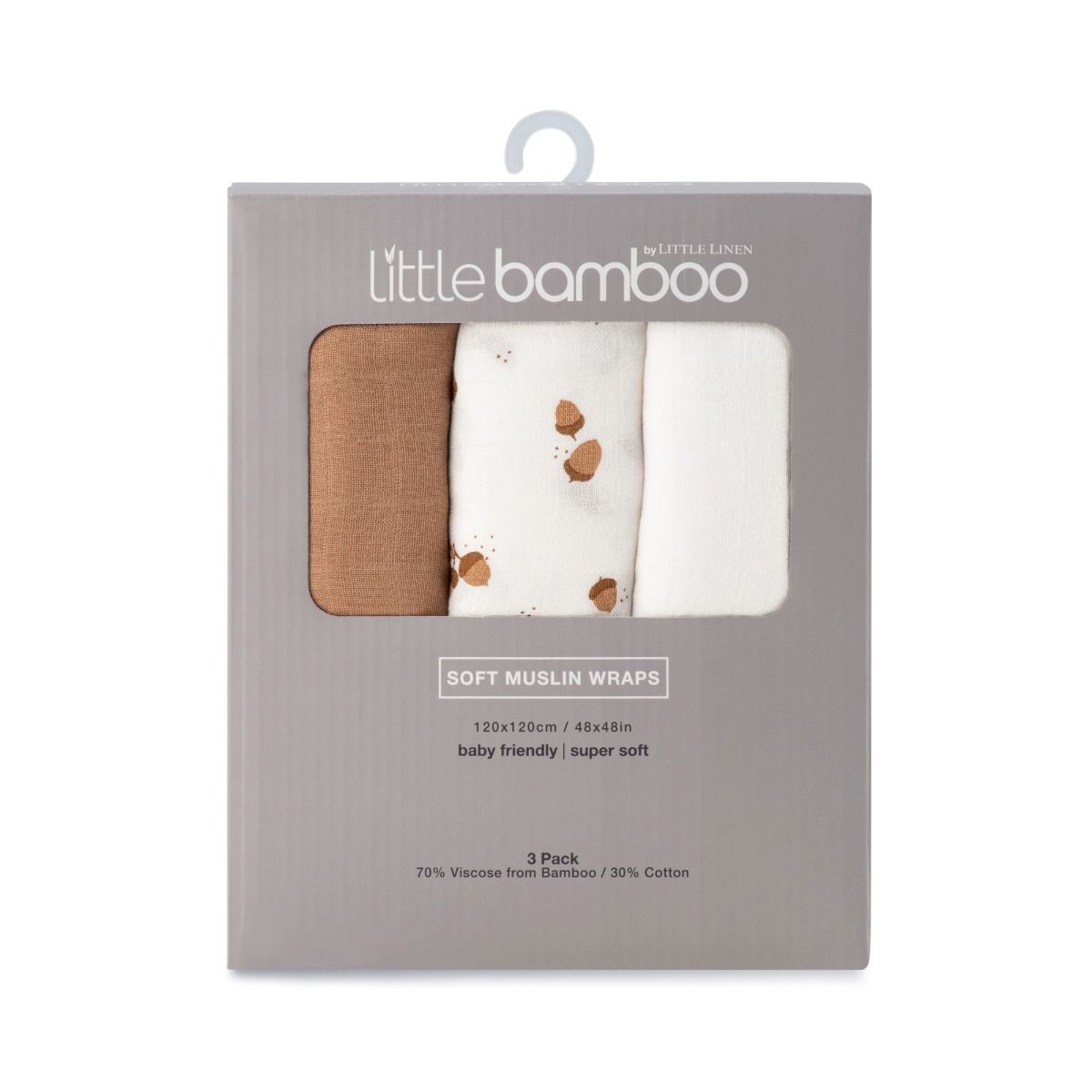 Little Bamboo Muslin Wraps 3pk - Whisper | Swaddle for Baby | modandtod.com
