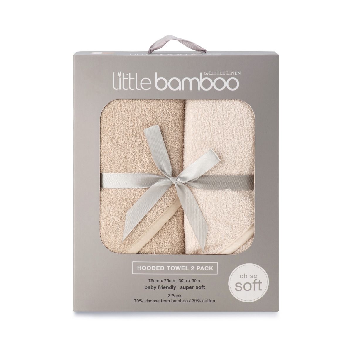 Little Bamboo Hooded Towel 2pk - Iced Coffee | Baby Bath Towel | modandtod.com