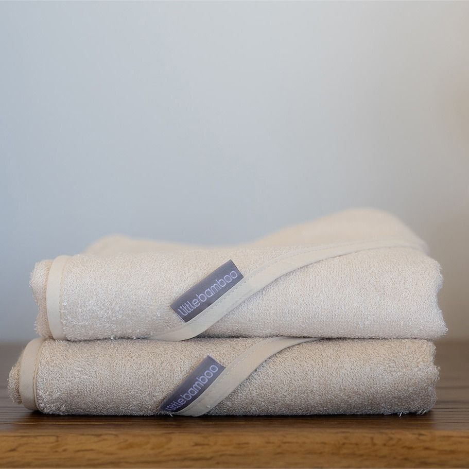 Little Bamboo Hooded Towel 2pk - Iced Coffee | Baby Bath Towel | modandtod.com