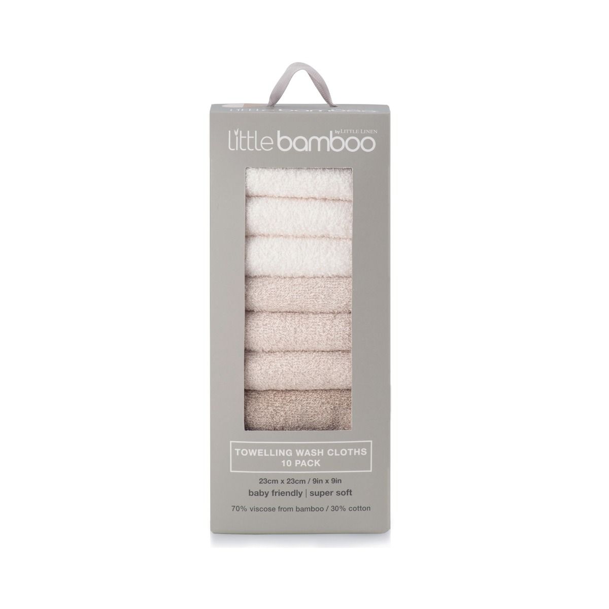 Little Bamboo Towelling Washer 10pk - Iced Coffee | modandtod.com