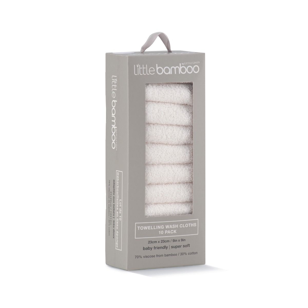 Little Bamboo Towelling Washer 10pk - Natural | modandtod.com