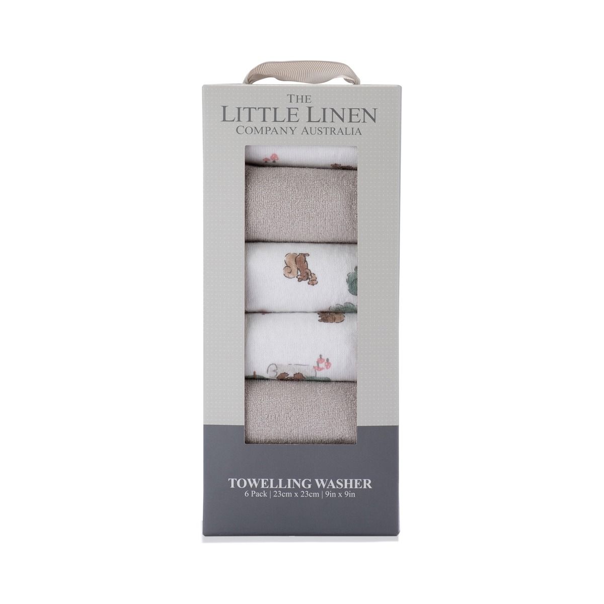 The Little Linen Company Towelling Washer 6pk - Willow Bear | Baby Towelling Washers | modandtod.com