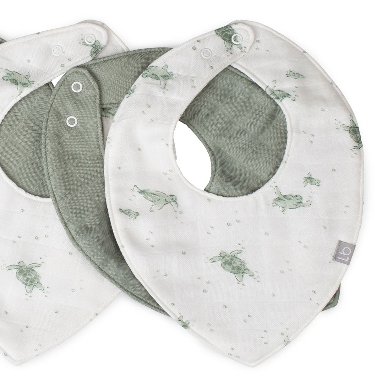 Little Bamboo Muslin Bib 5pk - Turtle Bay | modandtod.com