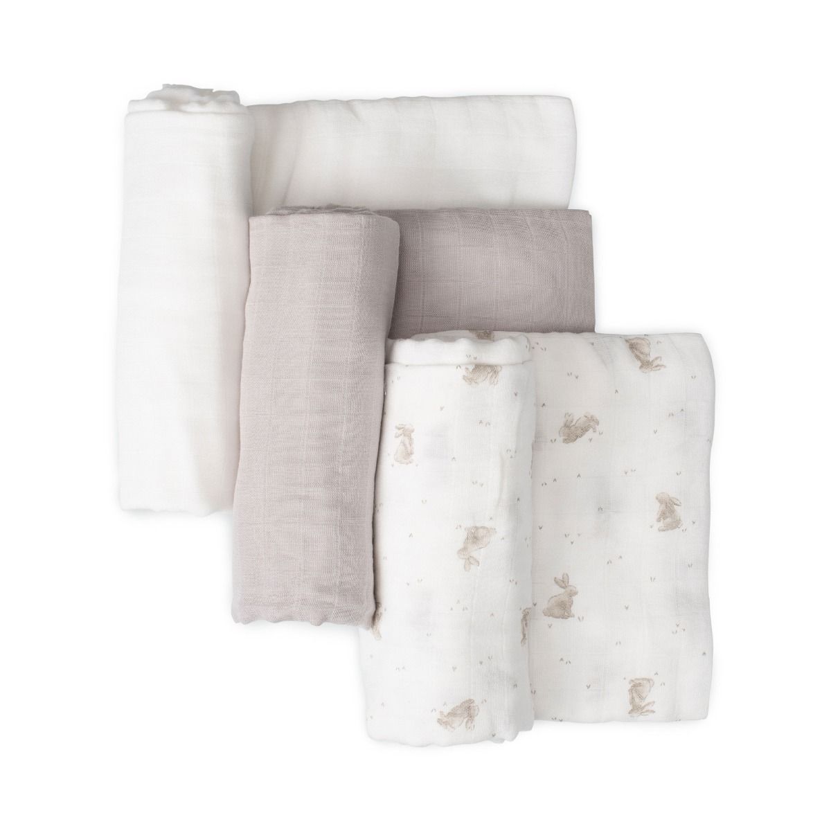 Little Bamboo Muslin Wraps 3pk - Stone Grey | modandtod.com