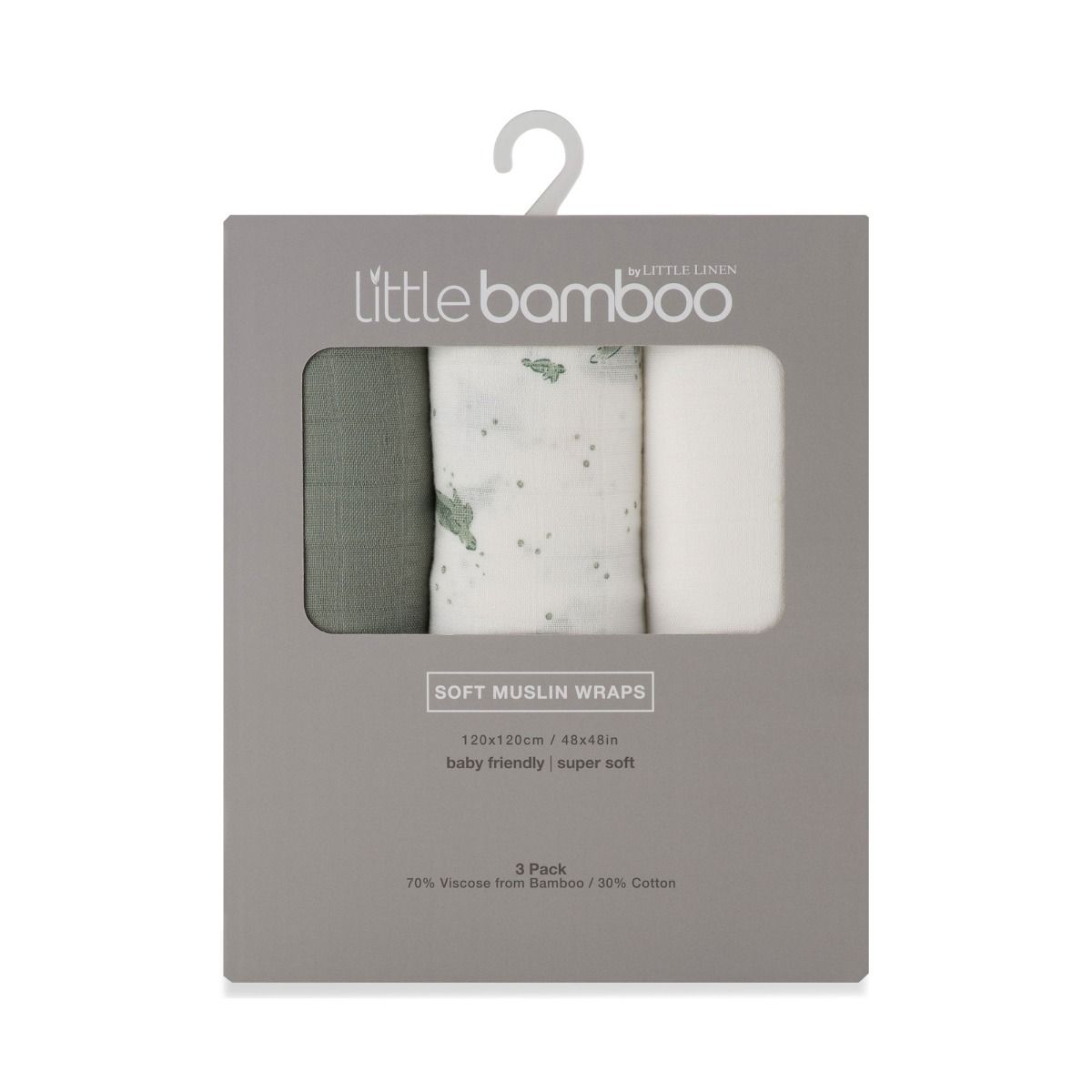 Little Bamboo Muslin Wraps 3pk