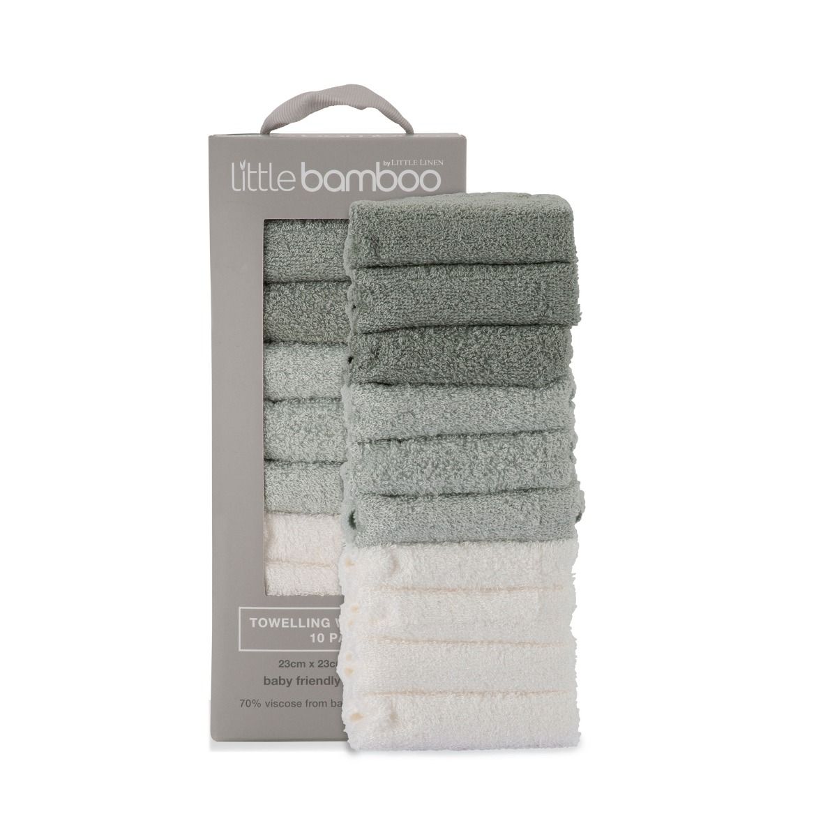 Little Bamboo Towelling Washer 10pk - Turtle Bay | modandtod.com