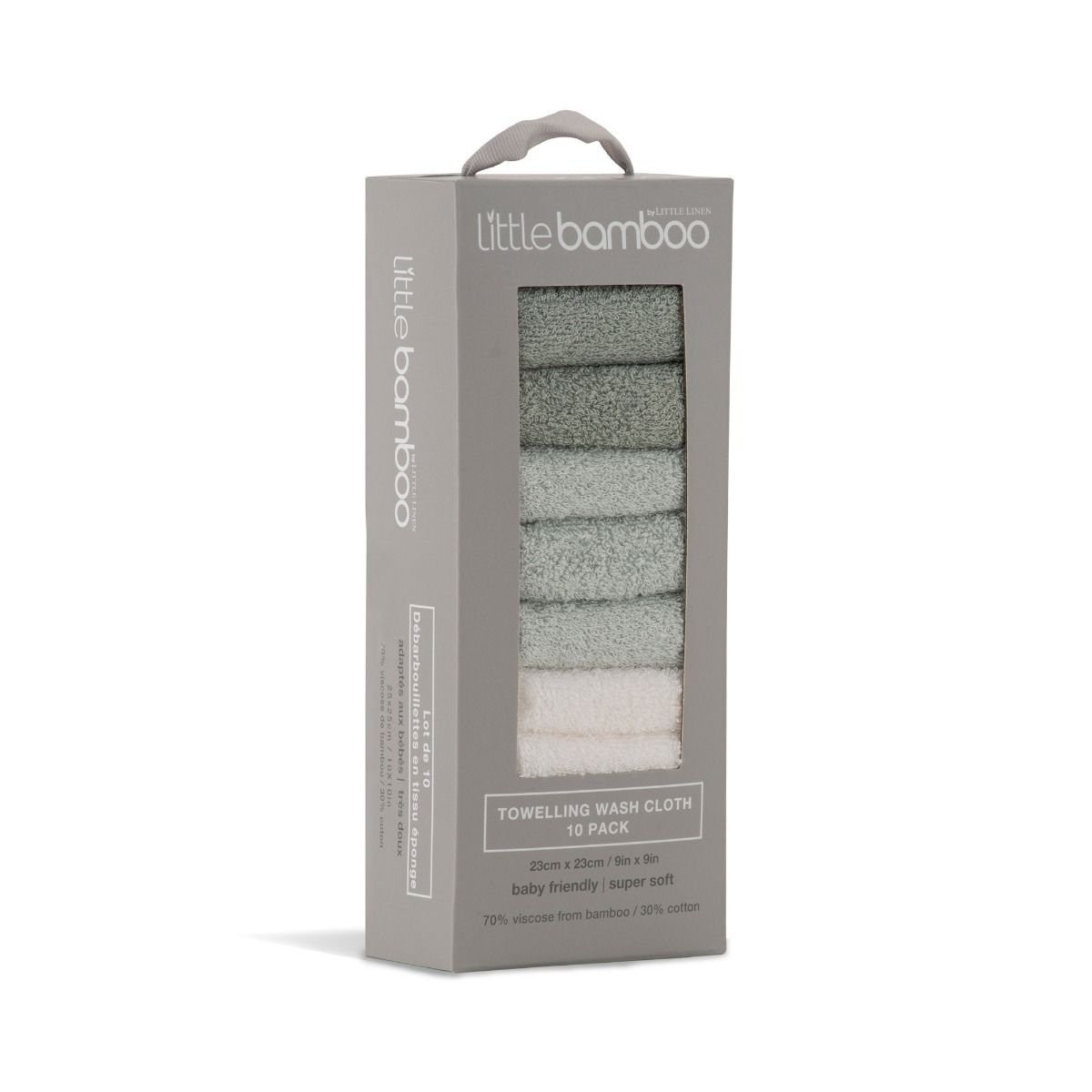 Little Bamboo Towelling Washer 10pk - Turtle Bay | modandtod.com