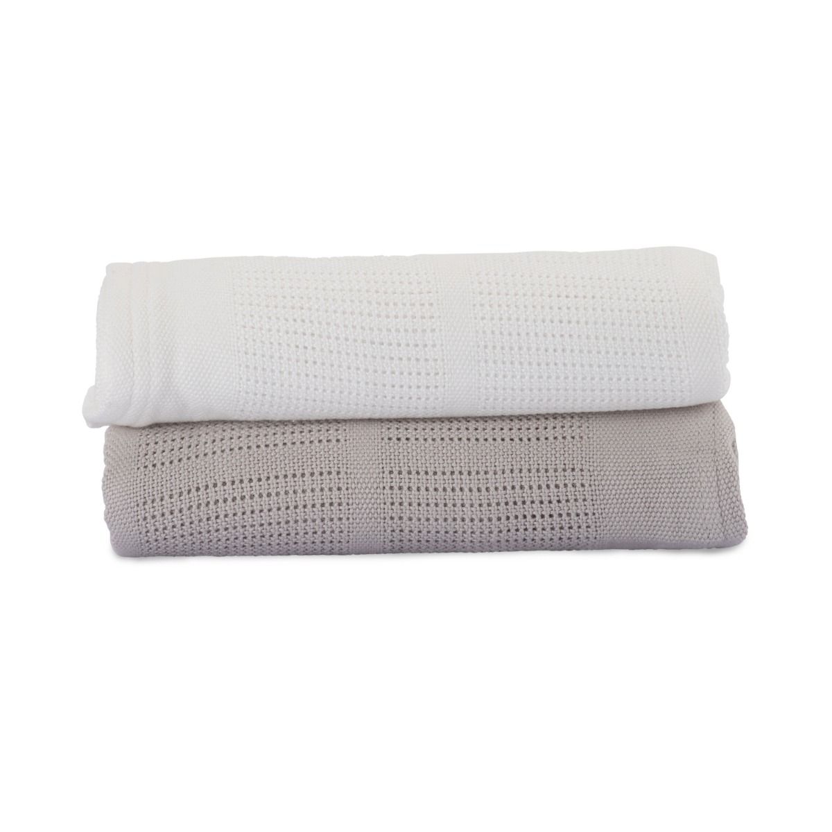 Little Bamboo Cellular Blanket 2pk | Stone Grey | modandtod.com