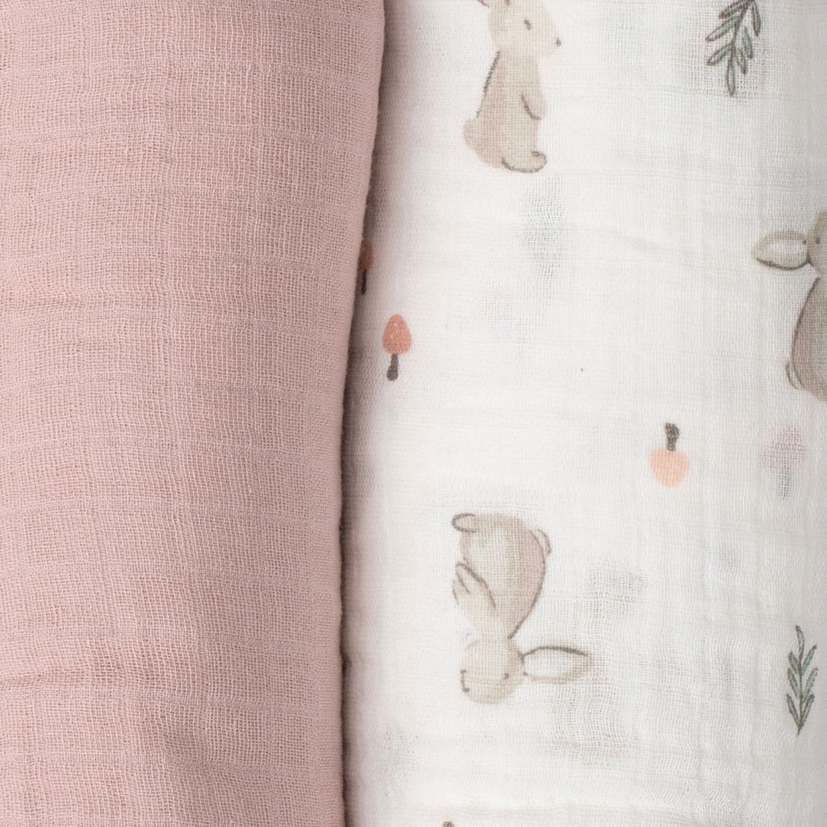 The Little Linen Company MUSLIN WRAPS 3PK - HARVEST BUNNY | modandtod.com
