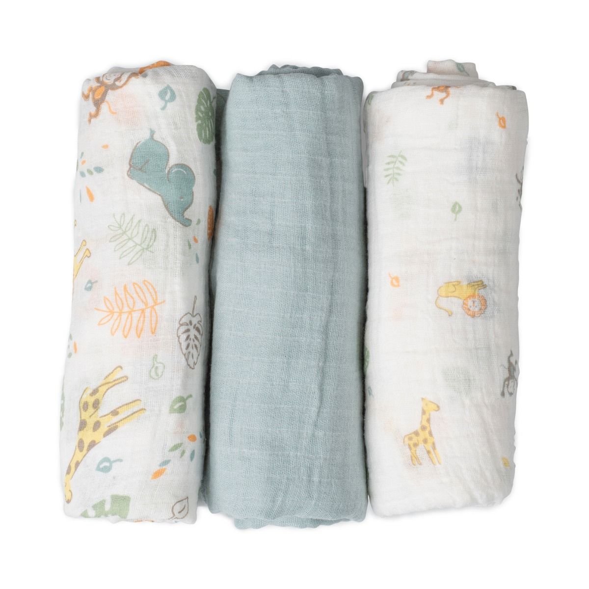 The Little Linen Company MUSLIN WRAPS 3PK - SAVANNA GIRAFFE | modandtod.com