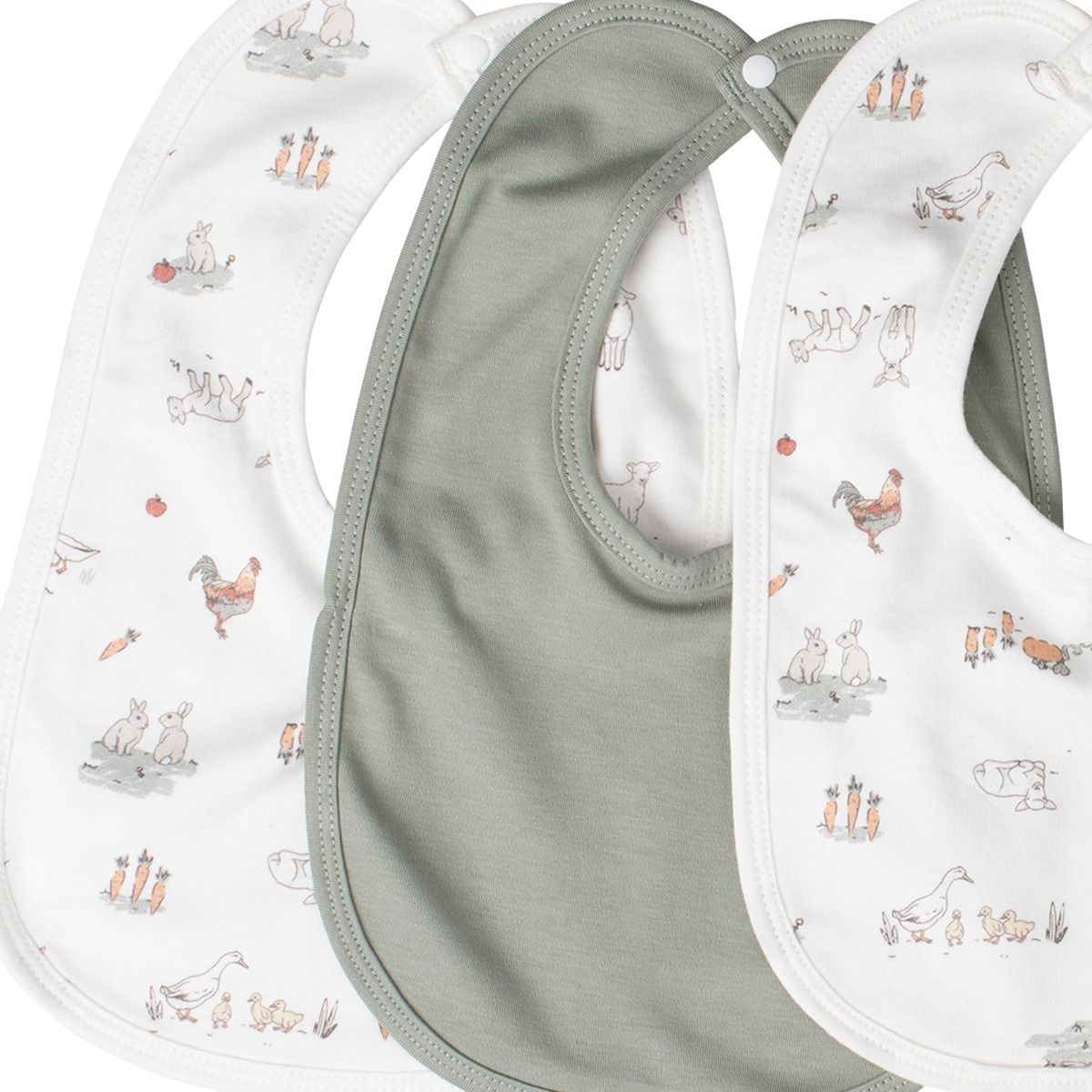 The Little Linen Company JERSEY BIB 5PK - FARMYARD LAMB | modandtod.com
