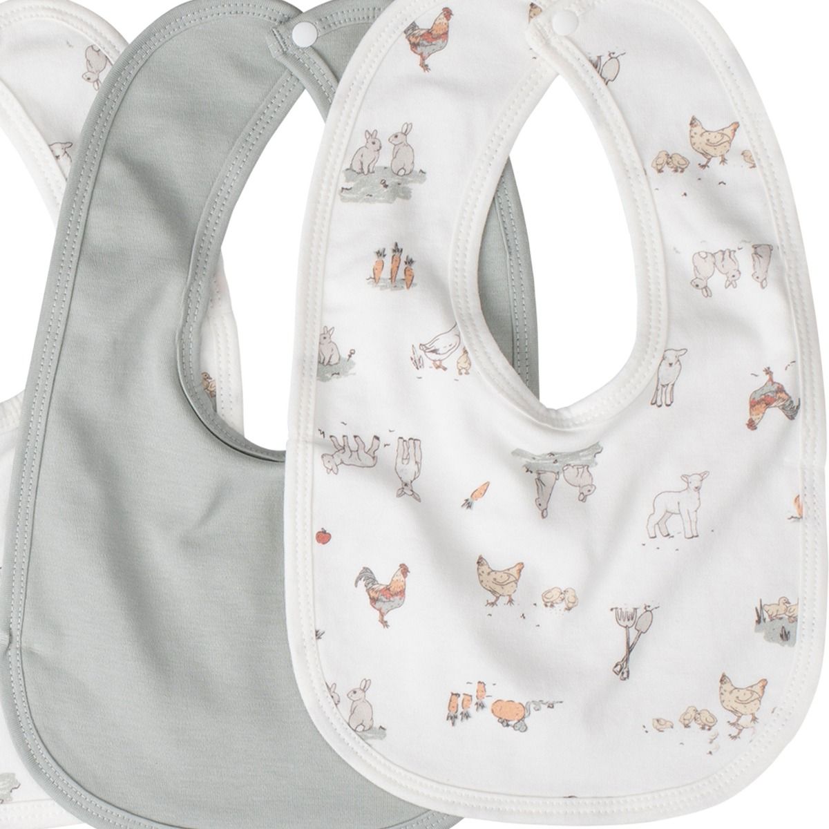 The Little Linen Company JERSEY BIB 5PK - FARMYARD LAMB | modandtod.com
