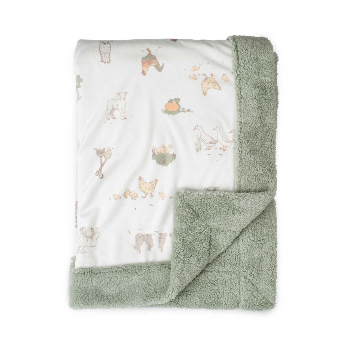 The Little Linen Company BABY SNUGGLE BLANKET - FARMYARD LAMB | modandtod.com