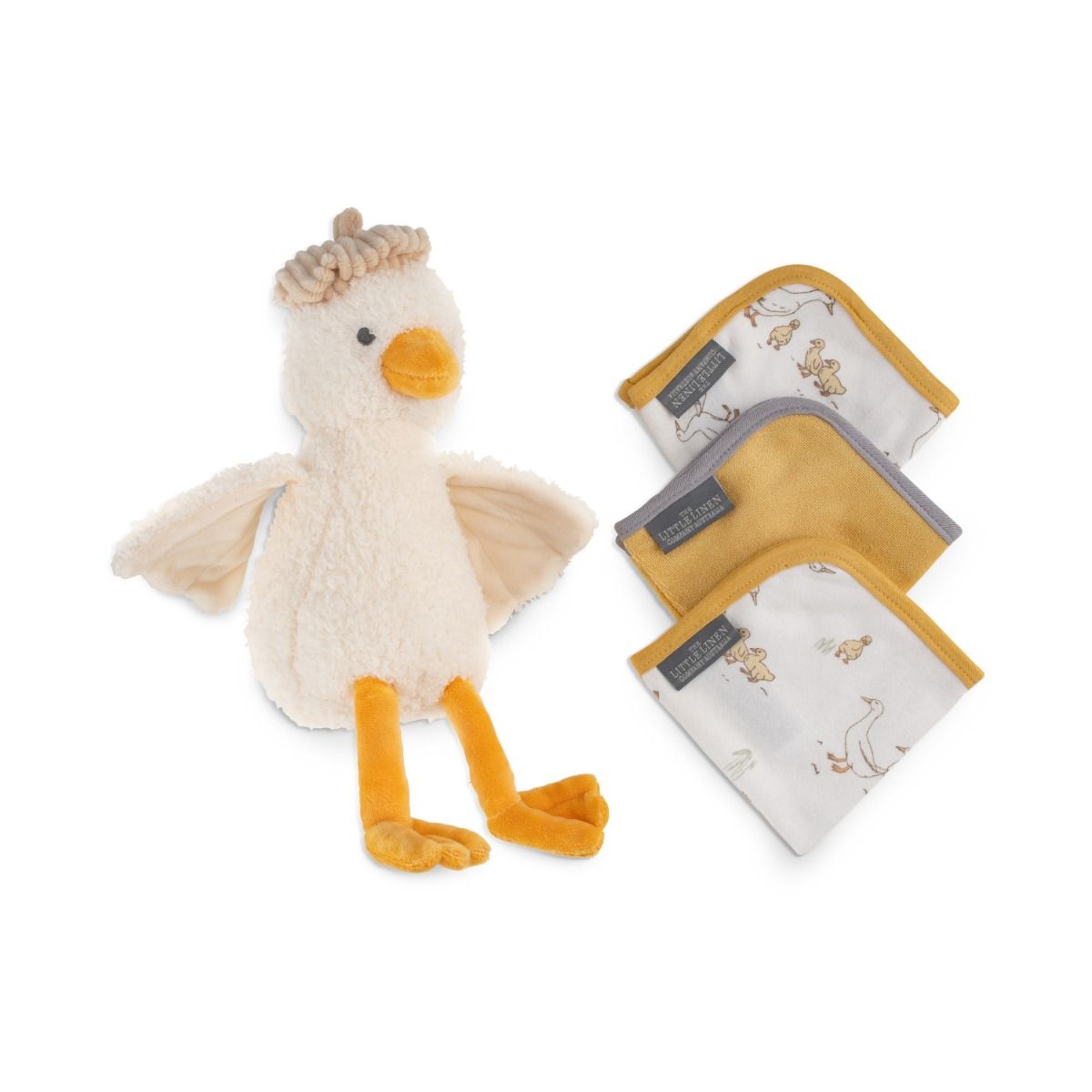 The Little Linen Company PLUSH TOY & WASHERS - FUZZY DUCK | modandtod.com