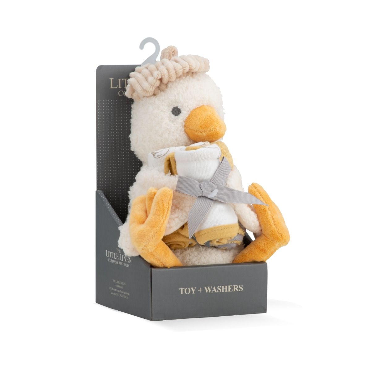 The Little Linen Company PLUSH TOY & WASHERS - FUZZY DUCK | modandtod.com