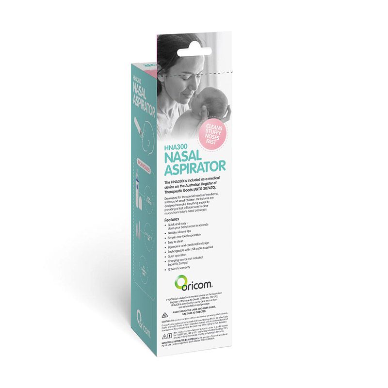 Oricom Nasal Aspirator HNA300 for newborn and baby. MOD & TOD
