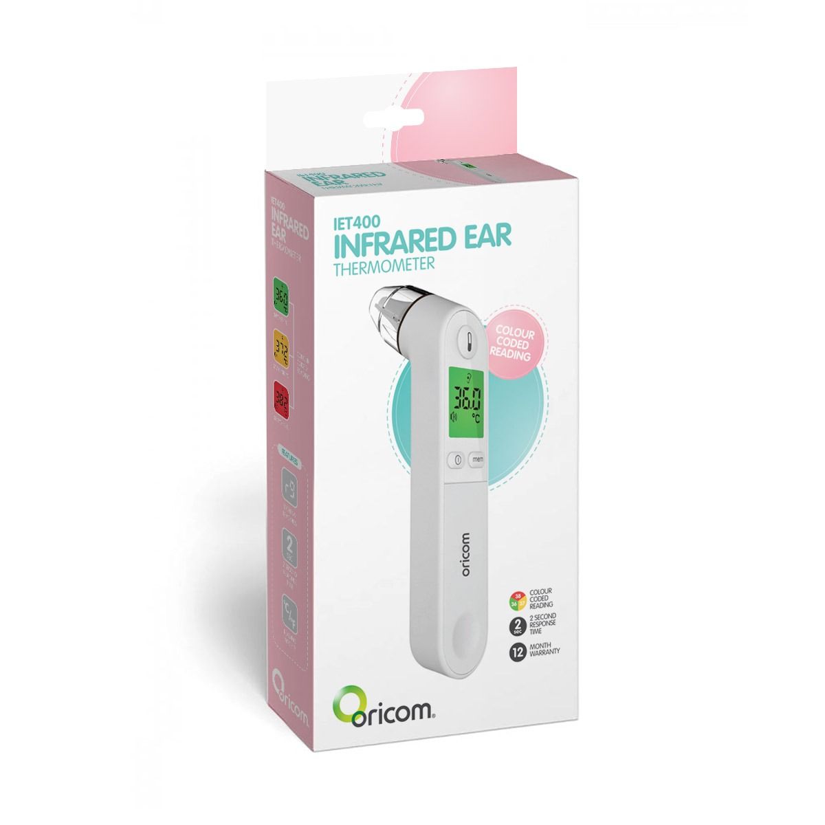 Oricom Infrared Ear Thermometer for newborn, baby and toddler. MOD & TOD