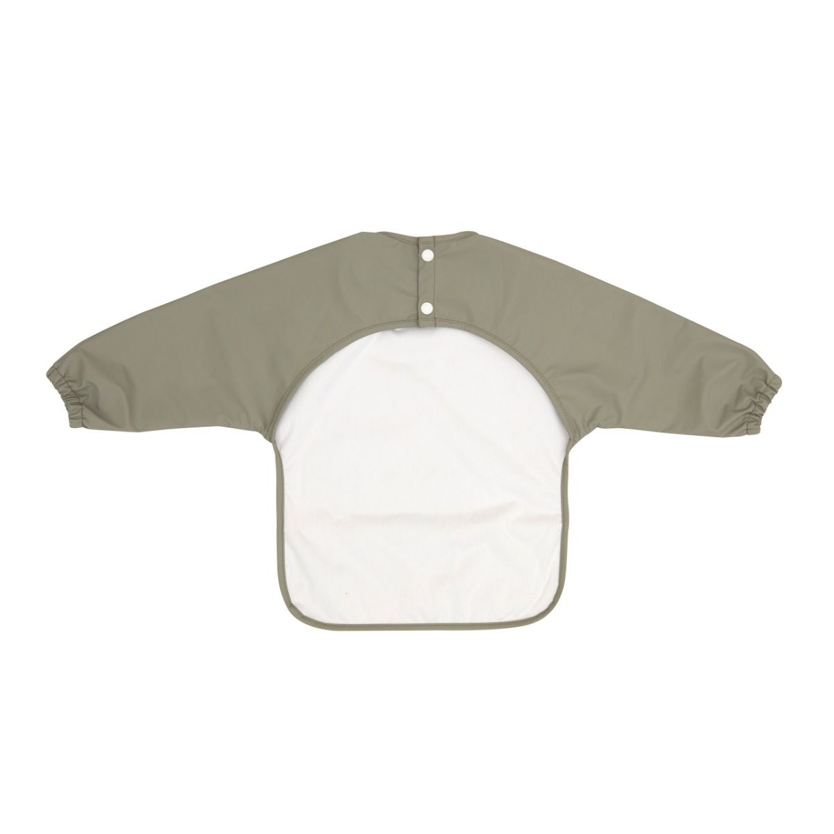All4ella Recycled Long Sleeve Bib - Two-Tone Sage for baby and toddlers starting solids and baby led weaning. MOD & TOD