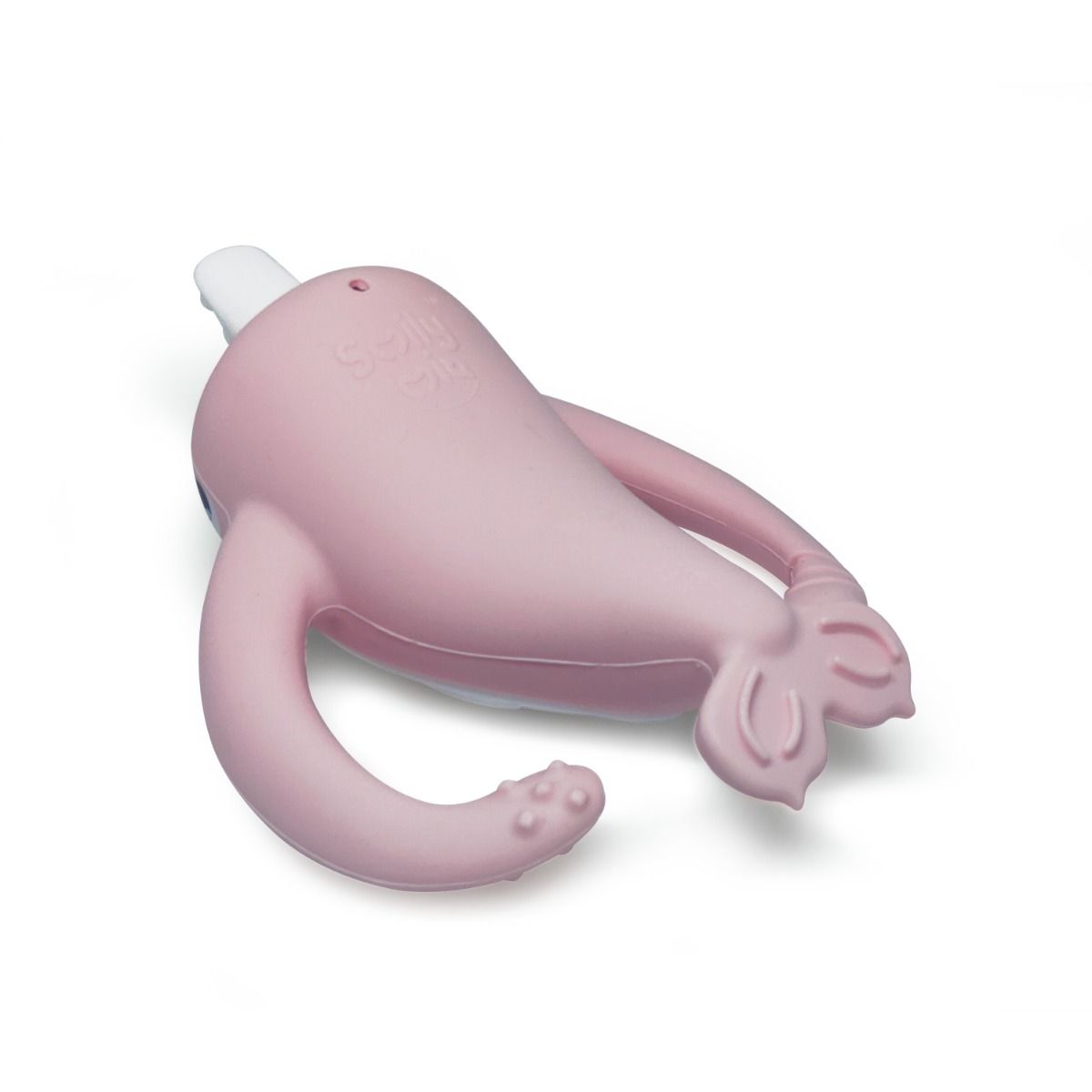 Smily Mia NORA NARWHAL SILICONE TEETHER - OLD ROSE | Baby Teething Toy | modandtod.com