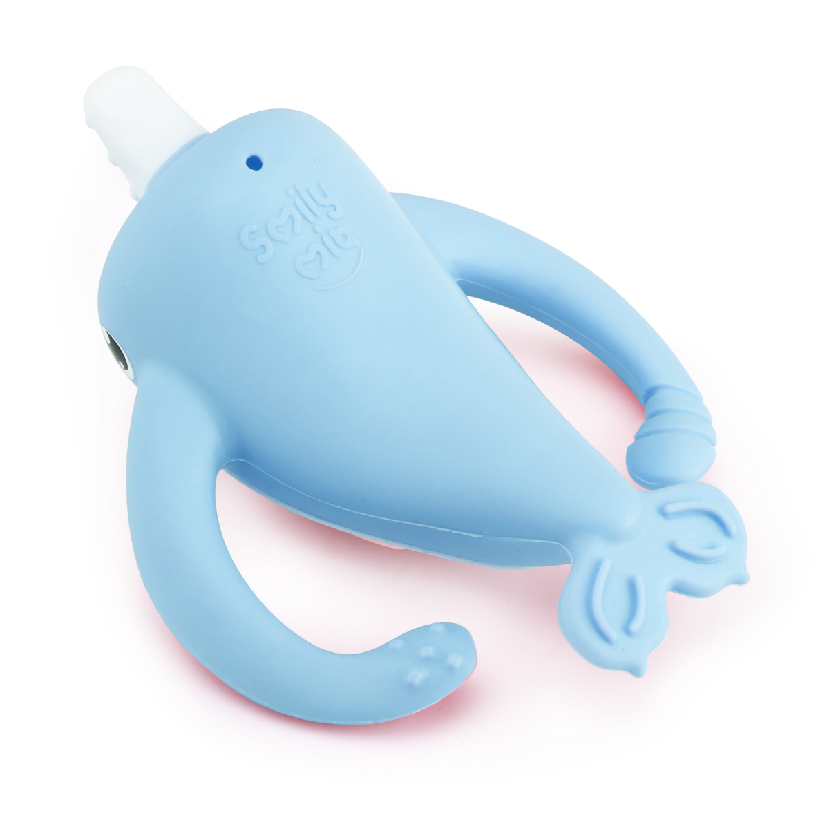 Smily Mia NORA NARWHAL SILICONE TEETHER - LIGHT BLUE | Baby Teething Toy | modandtod.com
