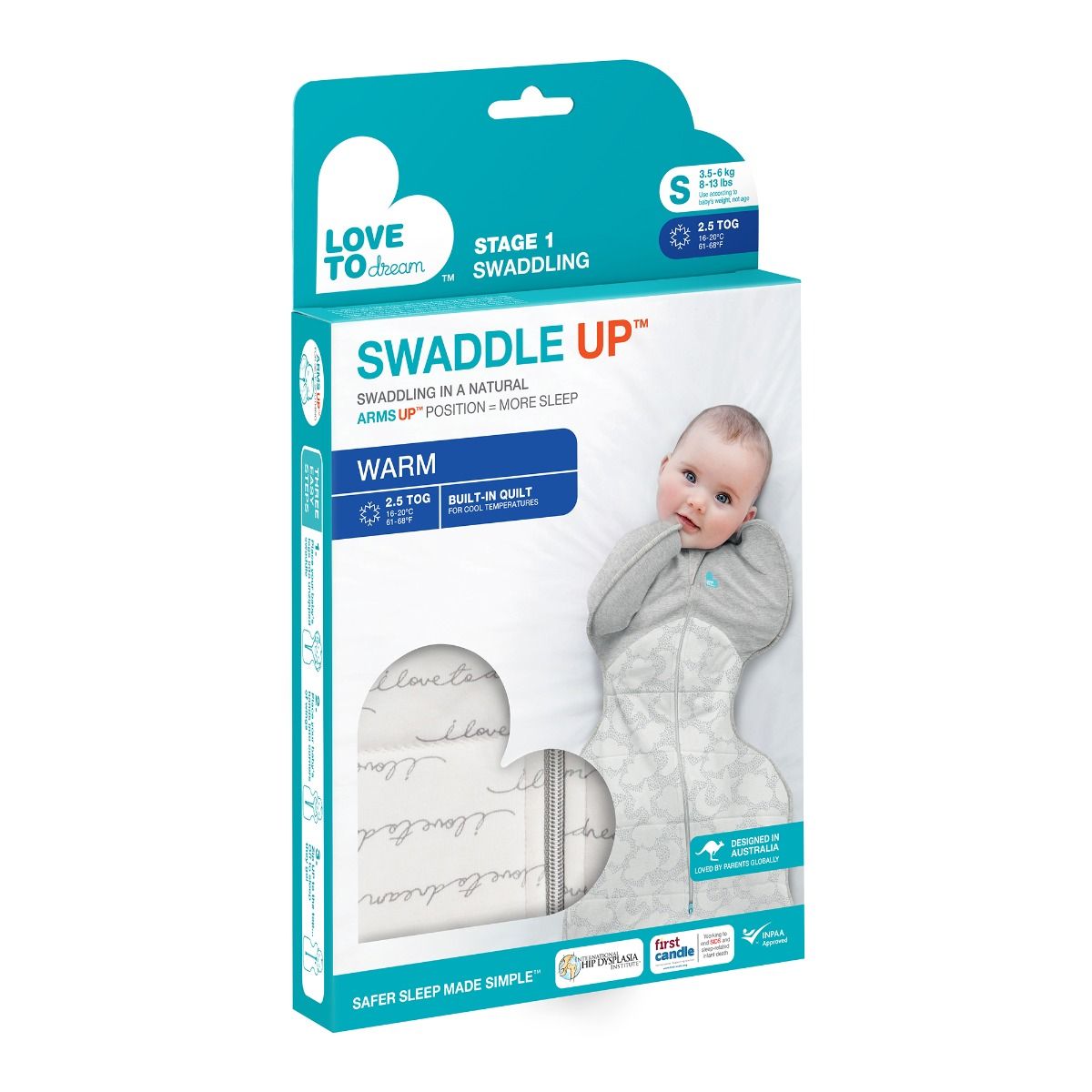 Swaddle Up™ Warm 2.5 TOG - Dreamer for newborn and baby. MOD & TOD